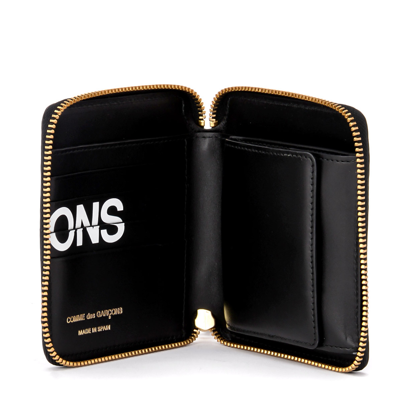 Wallet Comme Des Garçons Wallet Huge Logo in black leather | H-Brands