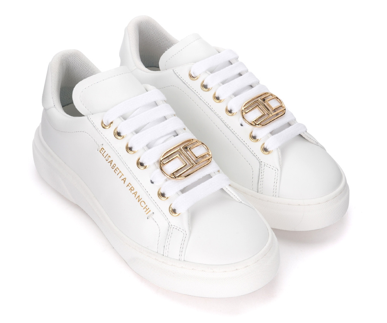 Sneaker Elisabetta Franchi white with maxi logo | H-Brands