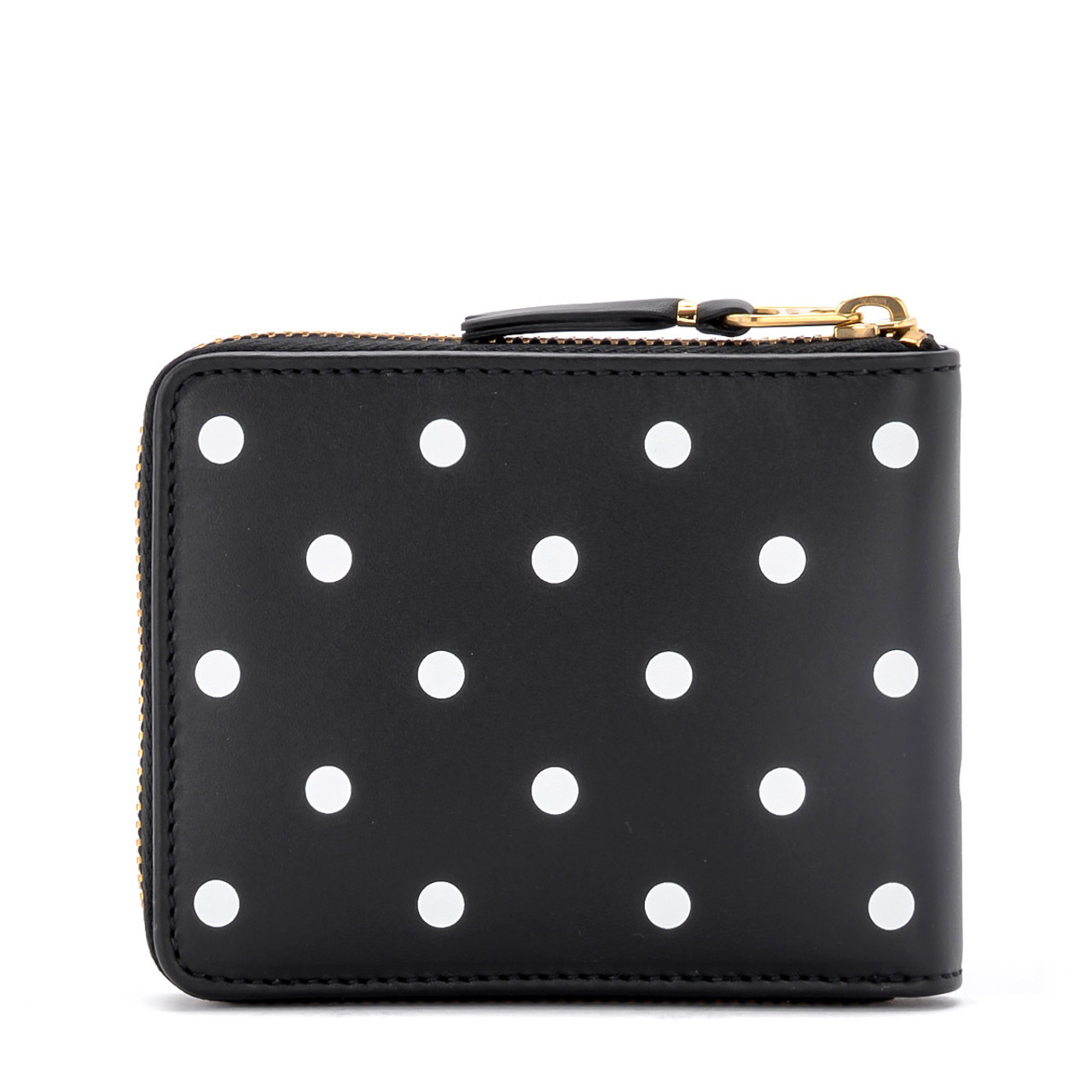 Portafoglio Comme Des Garçons Wallet in pelle nera a pois