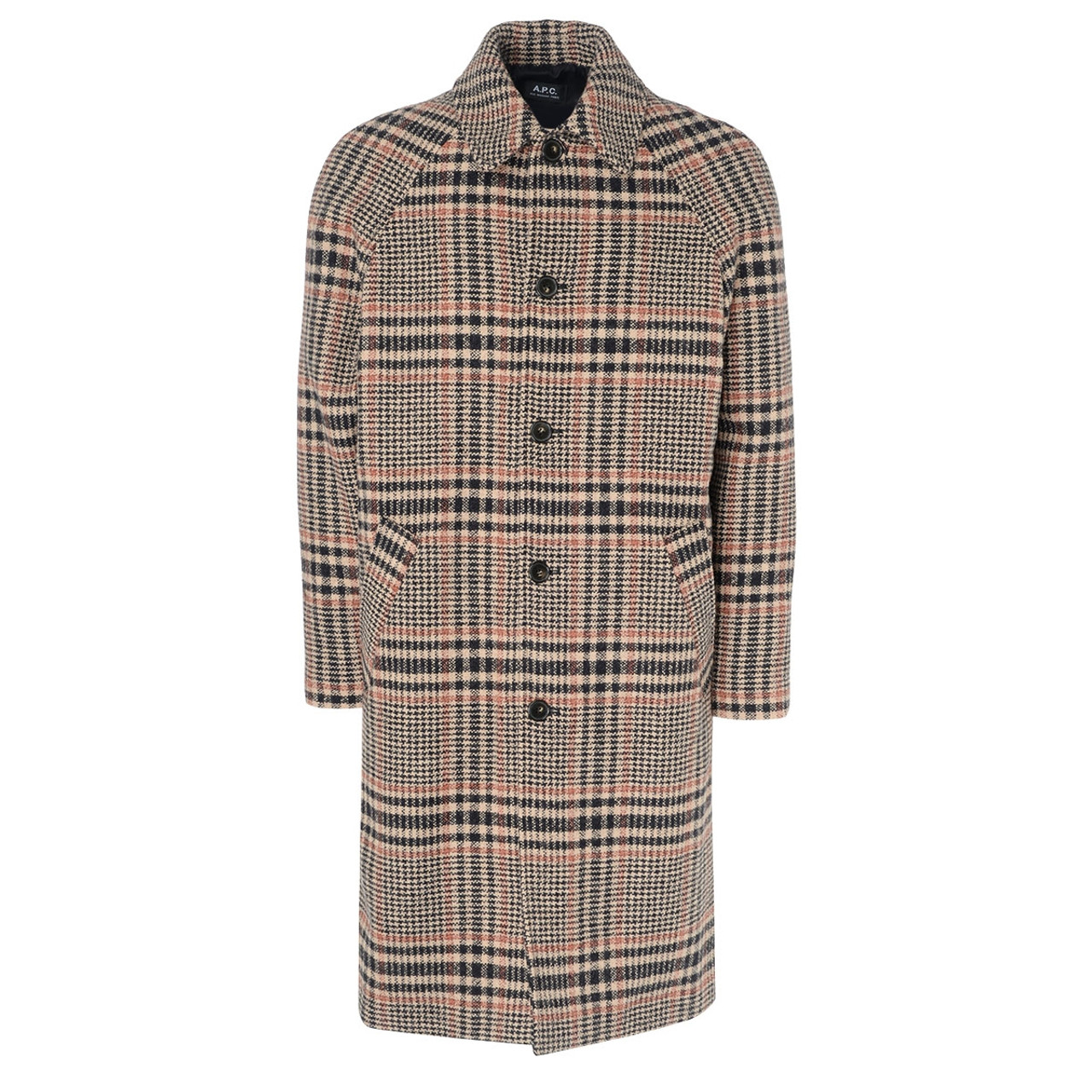 Cappotto A.P.C. Etienne tartan beige e marrone