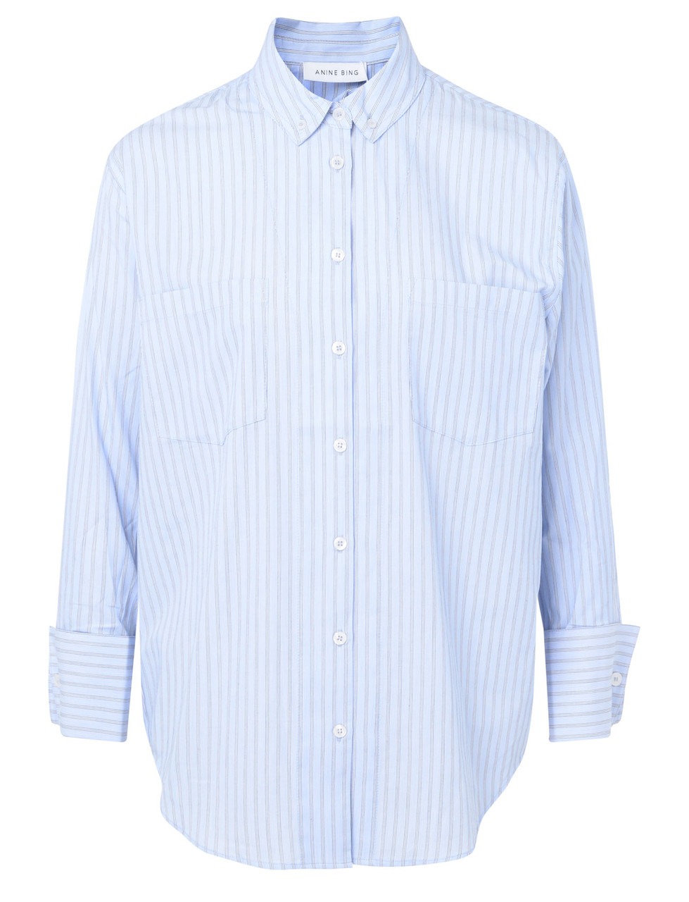 Shirt Anine Bing Catherine in light blue striped cotton