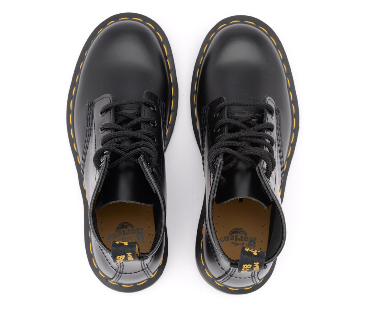 Dr. Martens Black Leather Lace-Up Combat Boots with Yellow Stitching Dr. Martens Black Combat Boots with Yellow | Mercari main image 2
