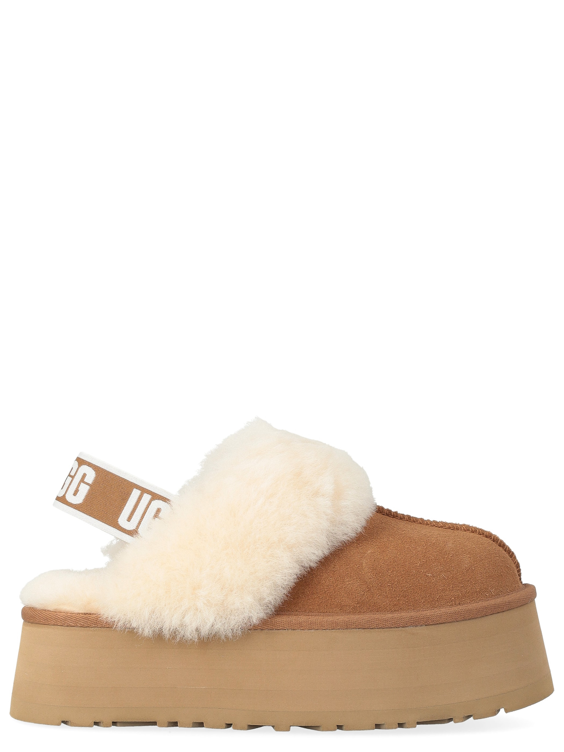 UGG Funkette Chestnut Suede Slip-On Sandals | H-Brands