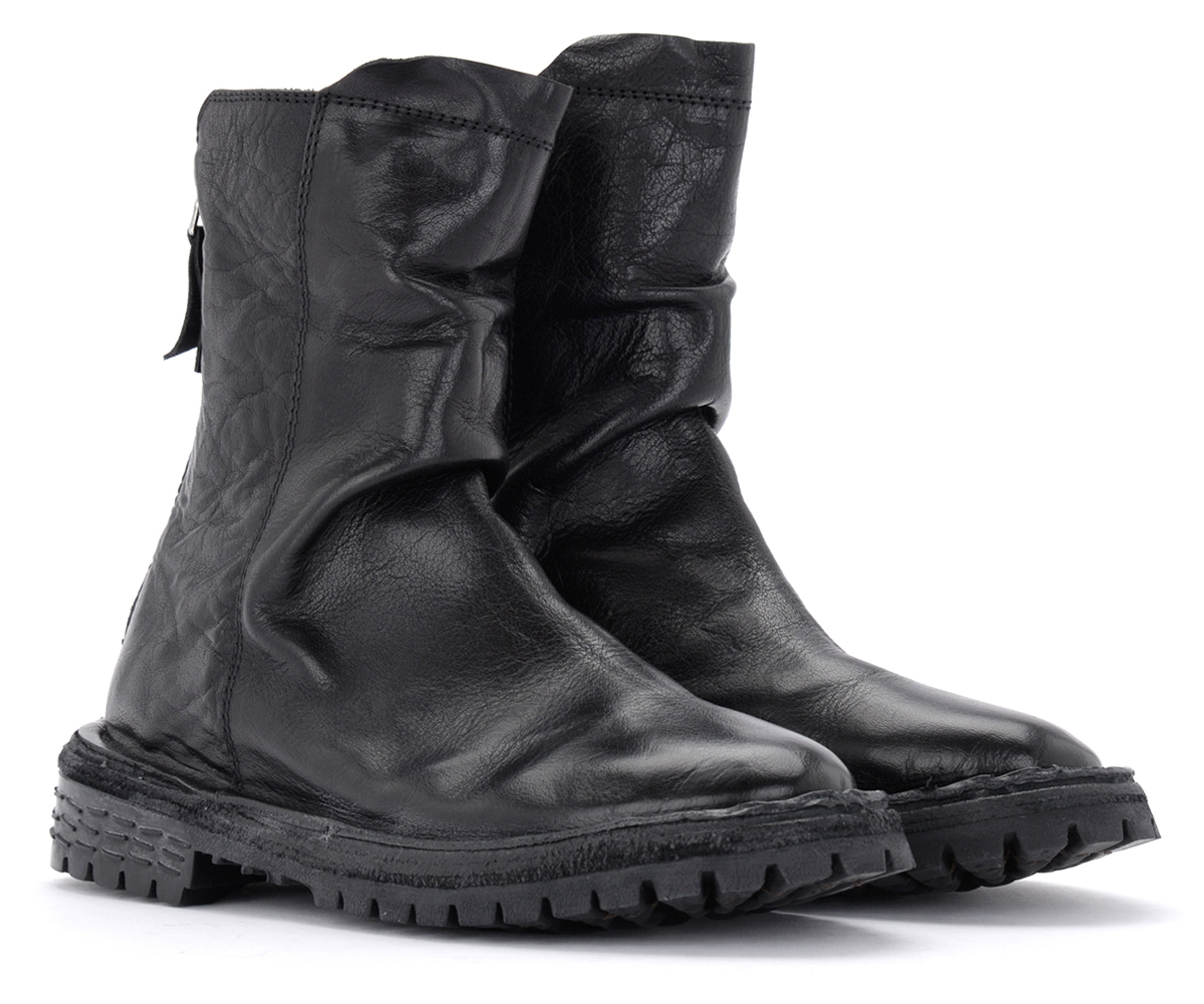 Women's ankle boot Moma Bufalo black leather | H-Brands
