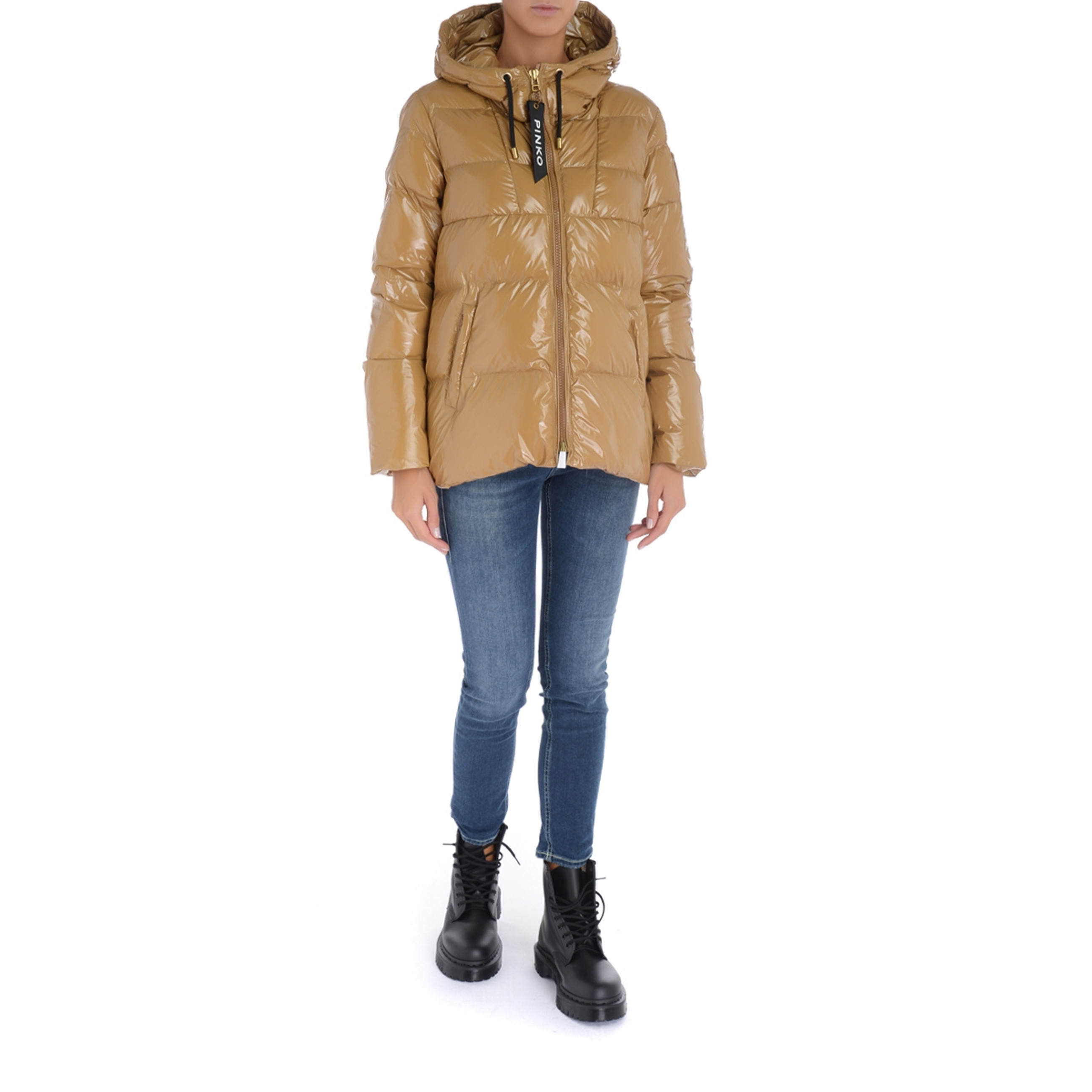 ジャケット PINKO Women Jackets HUMAHUACA100180A14IL44 BROWN PINKO zip-up Leather Jacket | Brown | FARFETCH SG