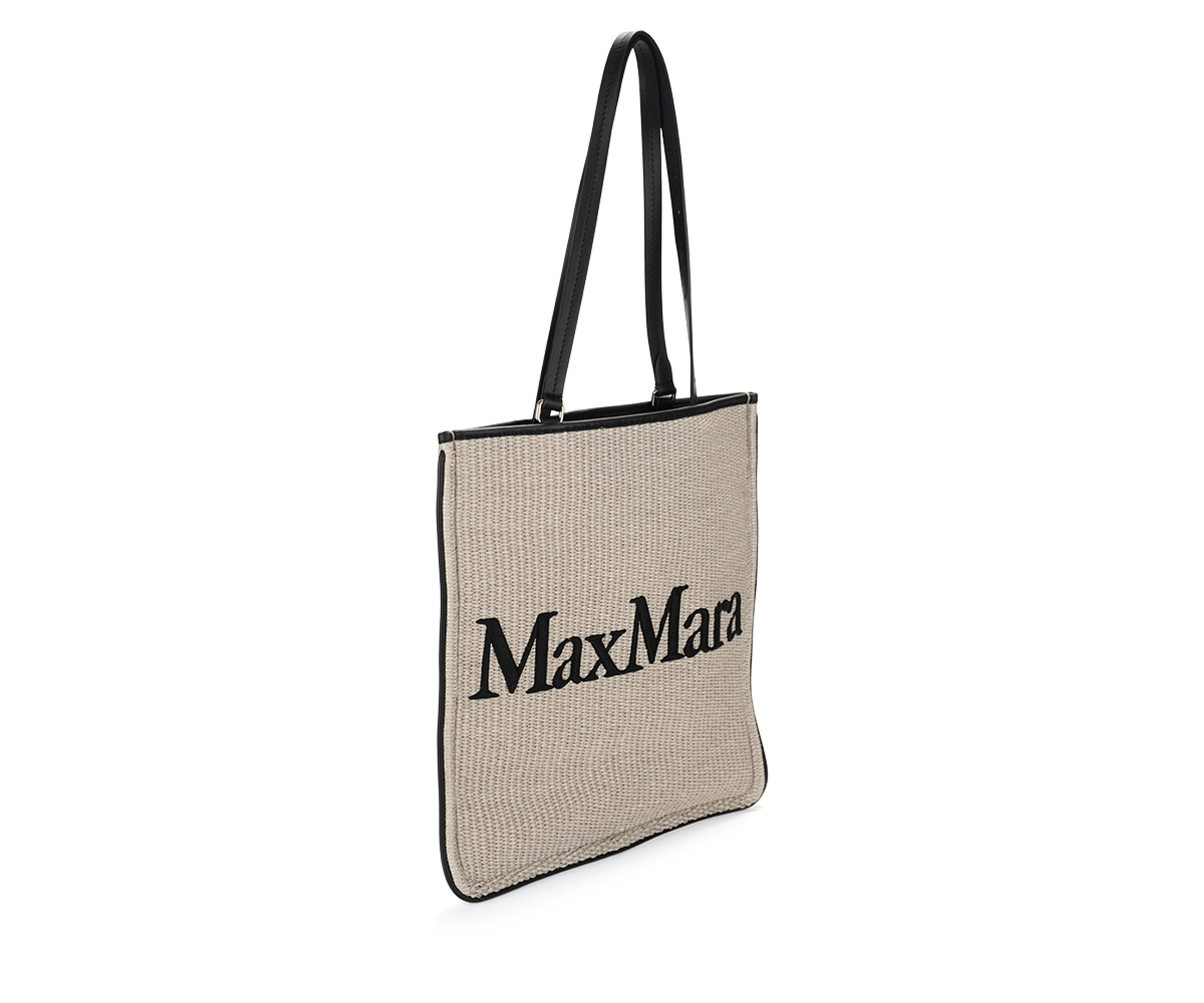 【関税・送料無料】Max Mara Bigban バッグ Tote bag Max Mara woven straw bag with black logo | H-Brands
