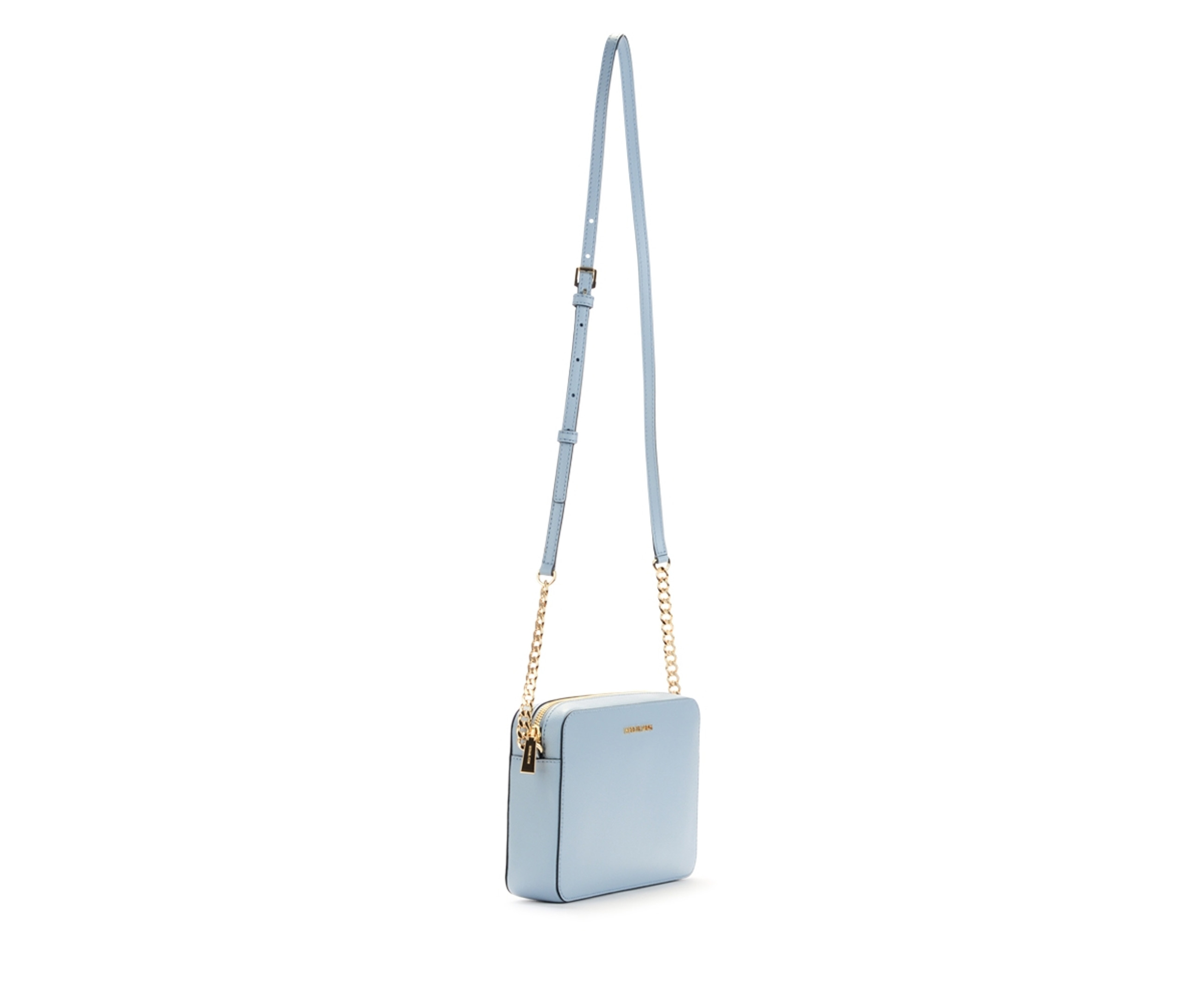 Crossbody bag Michael Kors Jet Set in light blue saffiano