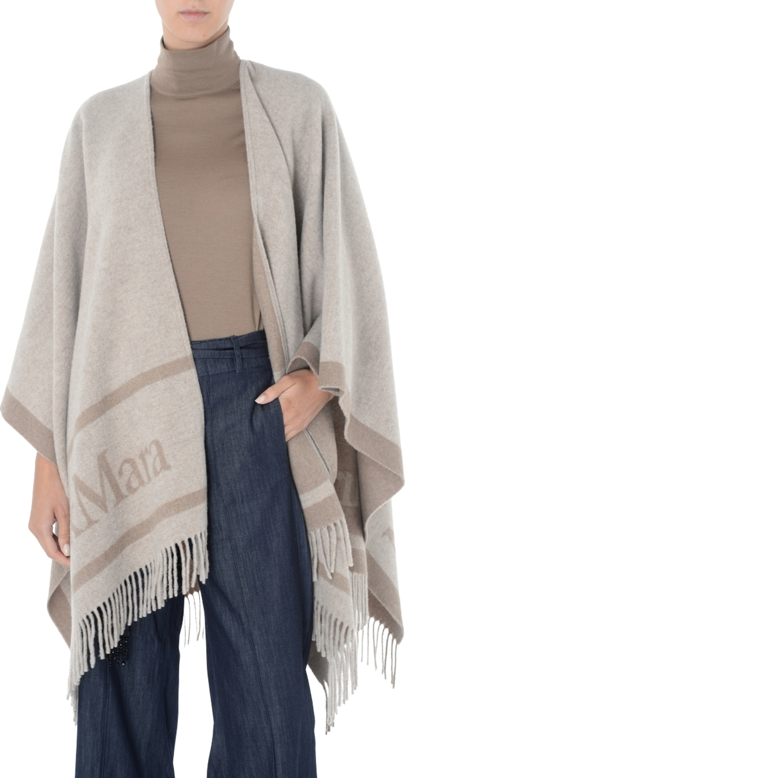 関税込★Max Mara Hilde Poncho Poncho Max Mara Hilde beige and camel | H-Brands