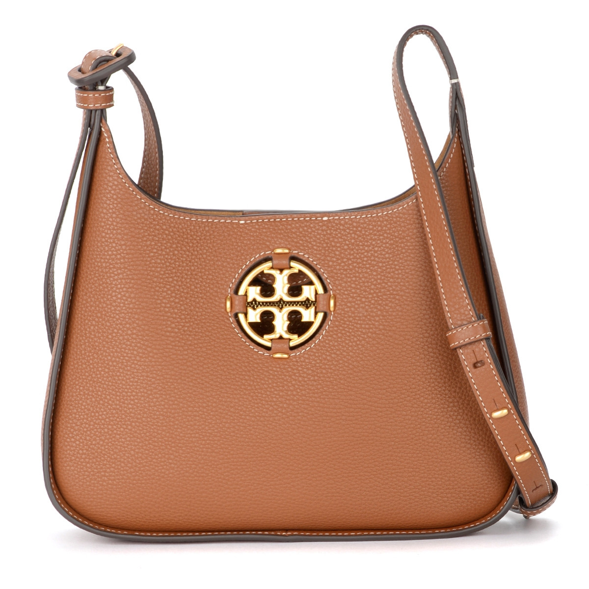 Borsa a spalla Tory Burch Miller Small Hobo color cuoio | H-Brands