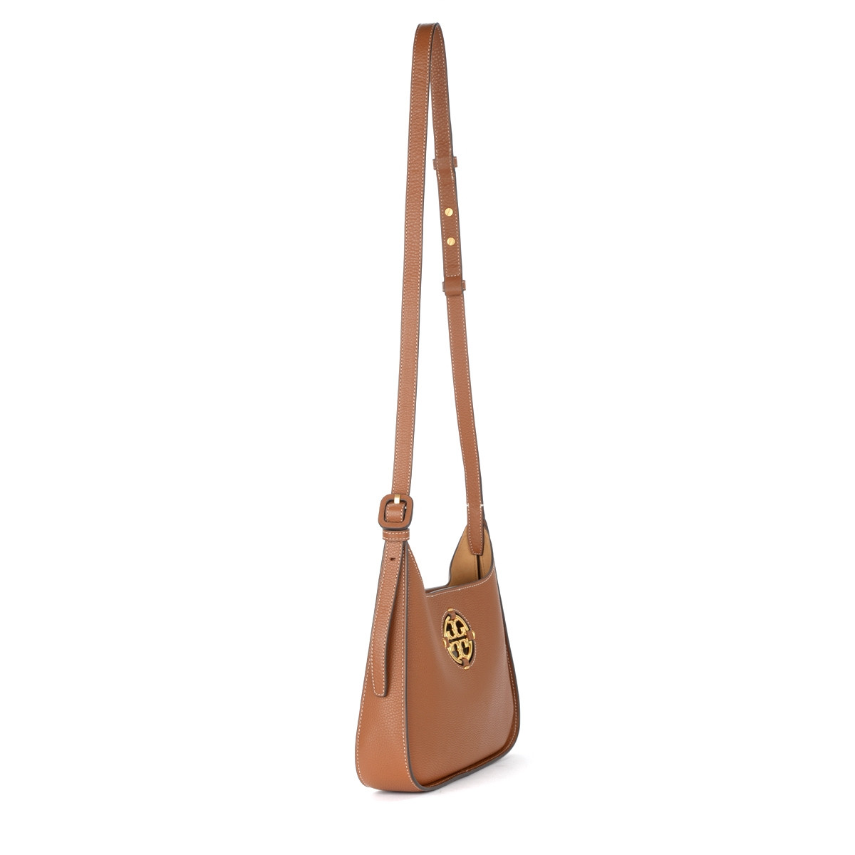 Borsa a spalla Tory Burch Miller Small Hobo color cuoio | H-Brands