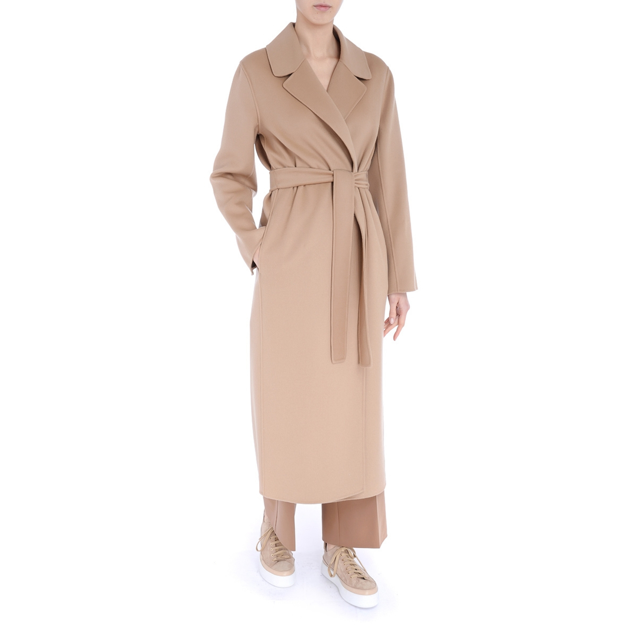 DT★Max Mara★lirica ウールロングコート S Max Mara Lyrical coat in beige wool | H-Brands