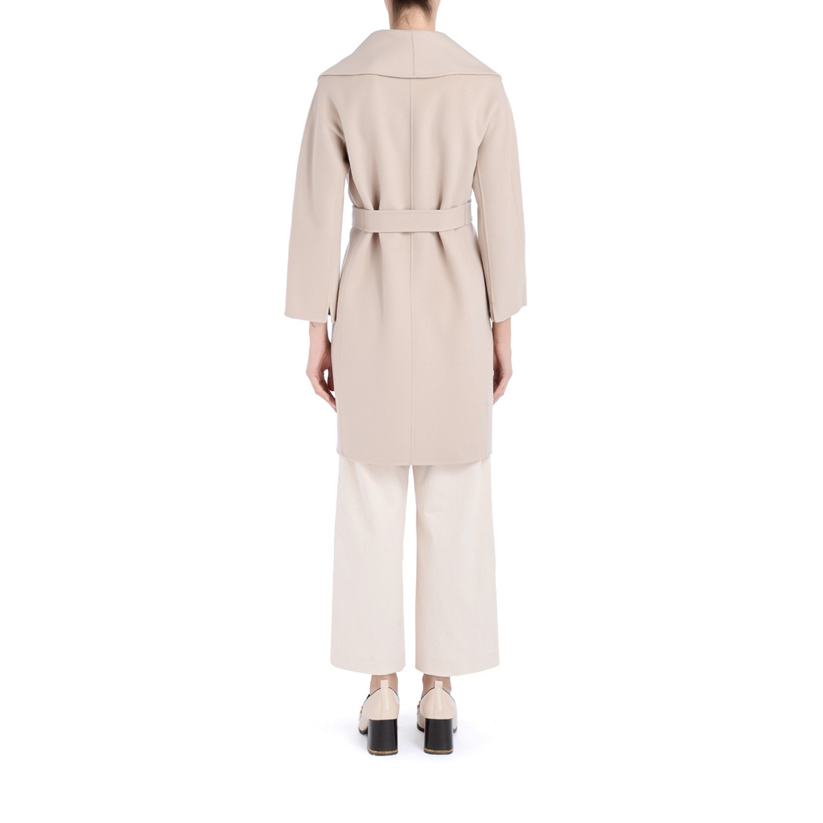 S Max Mara Manteau peignoir Messi en laine couleur sable H-Brands