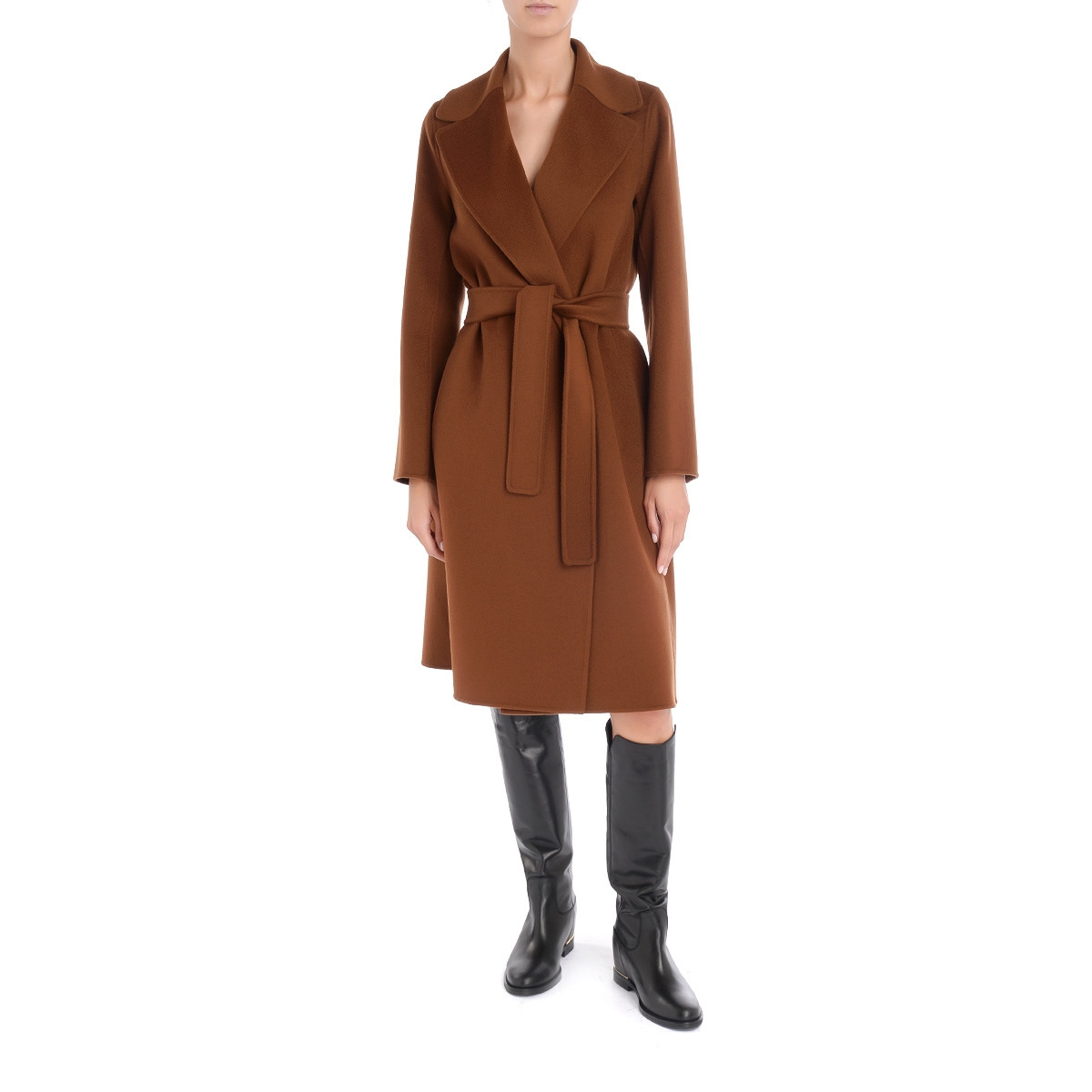 S Max Mara brown wool midi coat | H-Brands