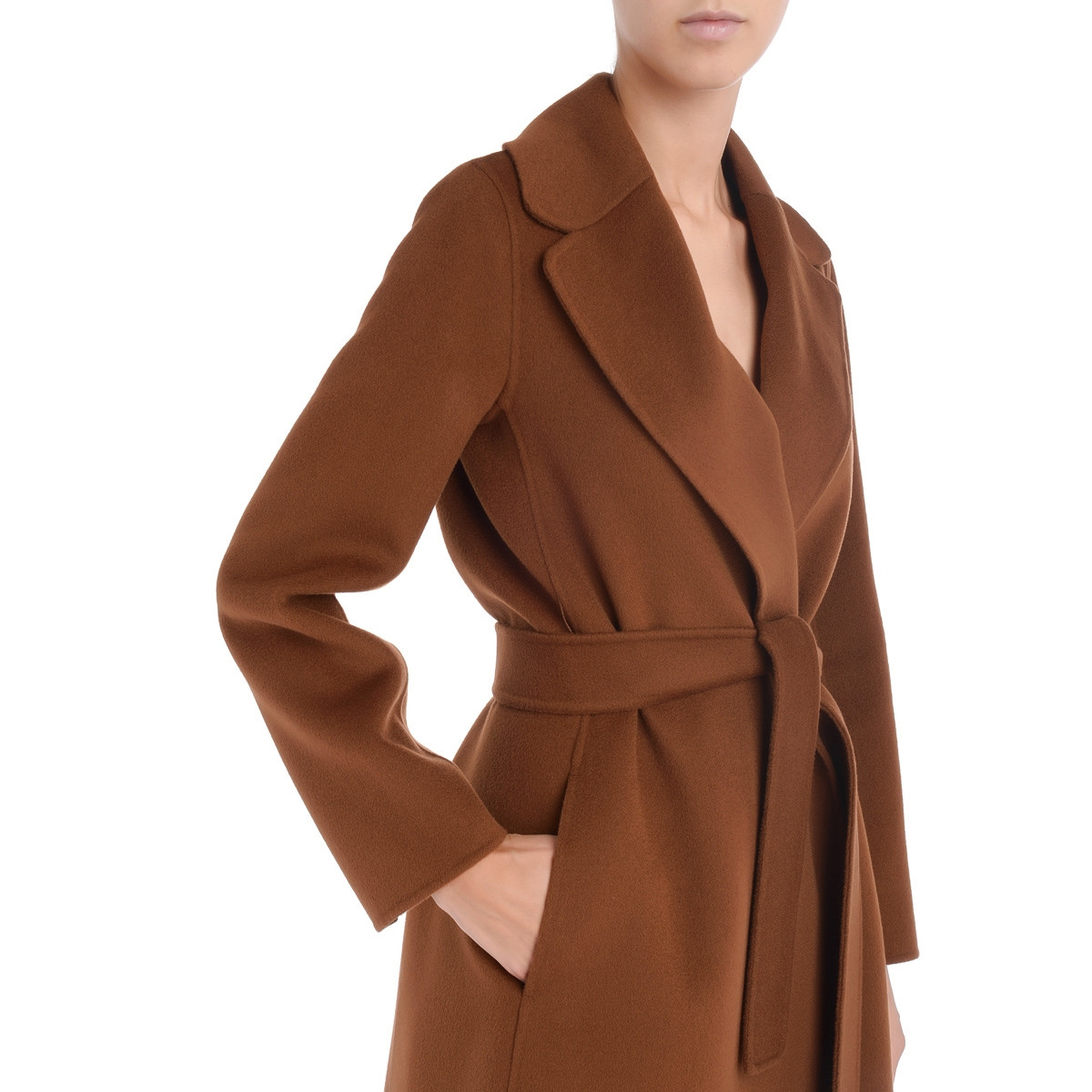S Max Mara brown wool midi coat | H-Brands