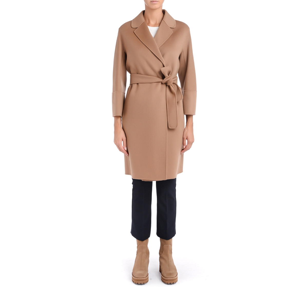 Coat 'S Max Mara Arona in hand-sewn wool perfect camel H-Brands