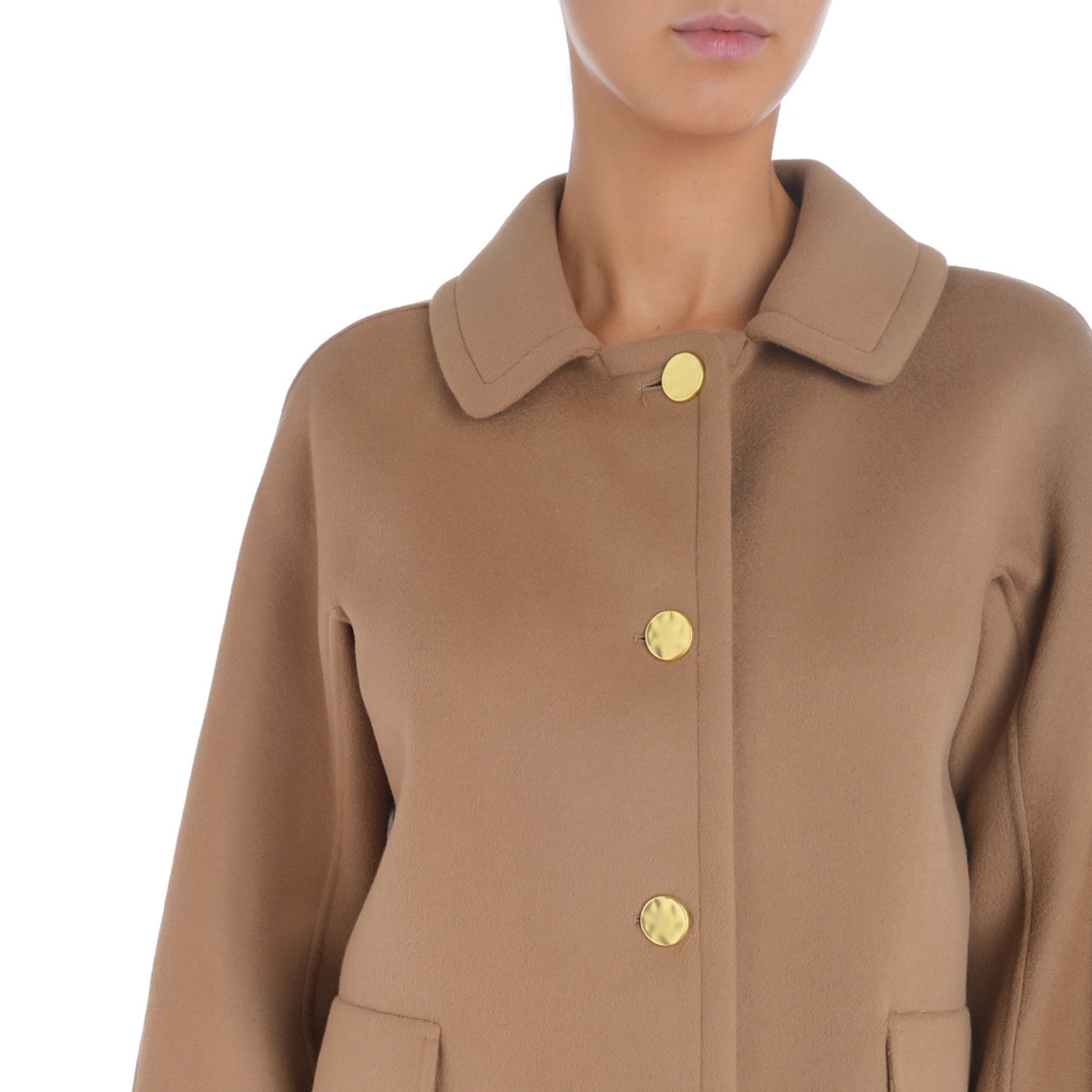 ジャケット S MAX MARA SOGNO JACKET Single-breasted double-faced wool jacket, natural | 