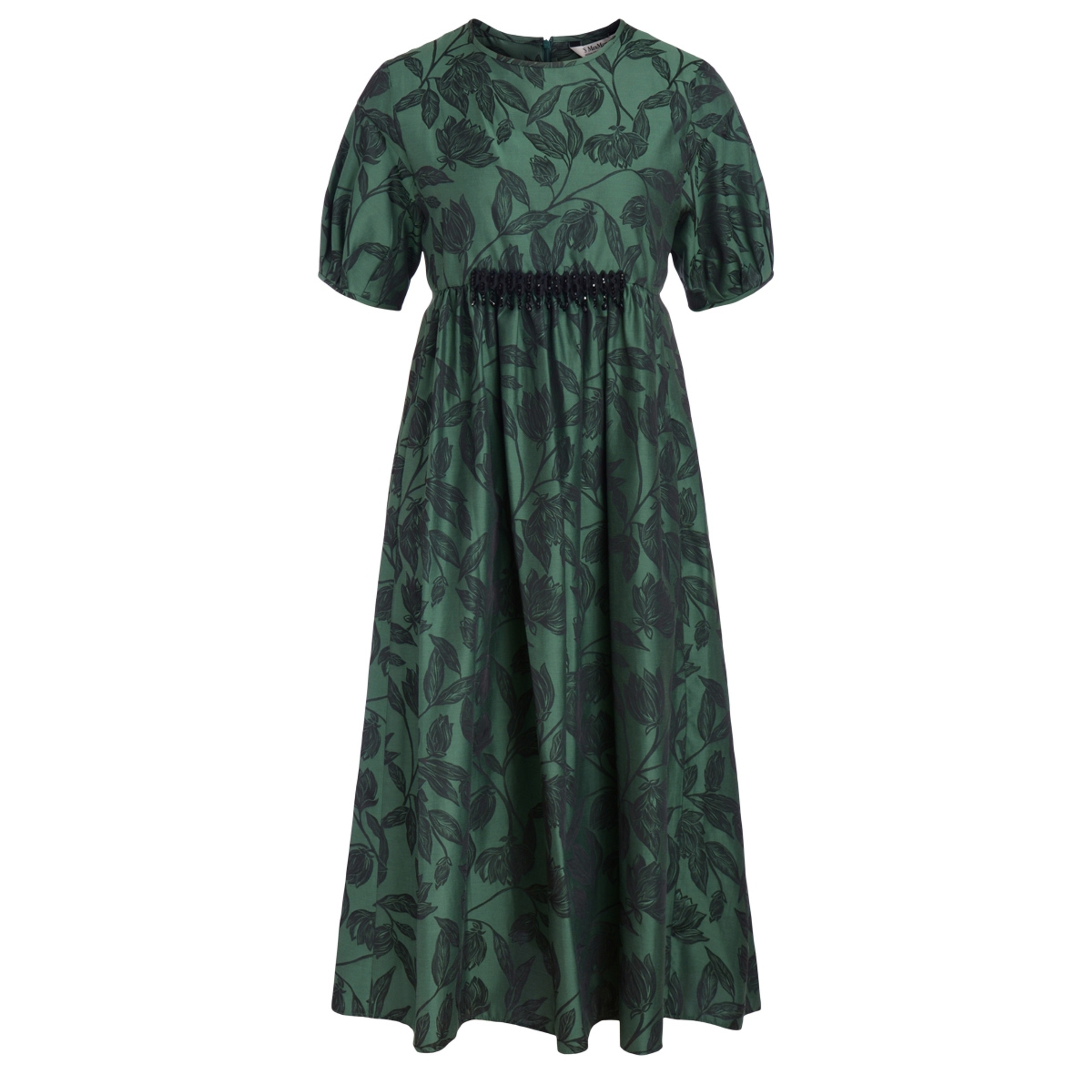 MAXMARA テハトクロッフトトラウサ 2411131072600 003 Dress 'S Max Mara in dark green cotton jacquard | H-Brands