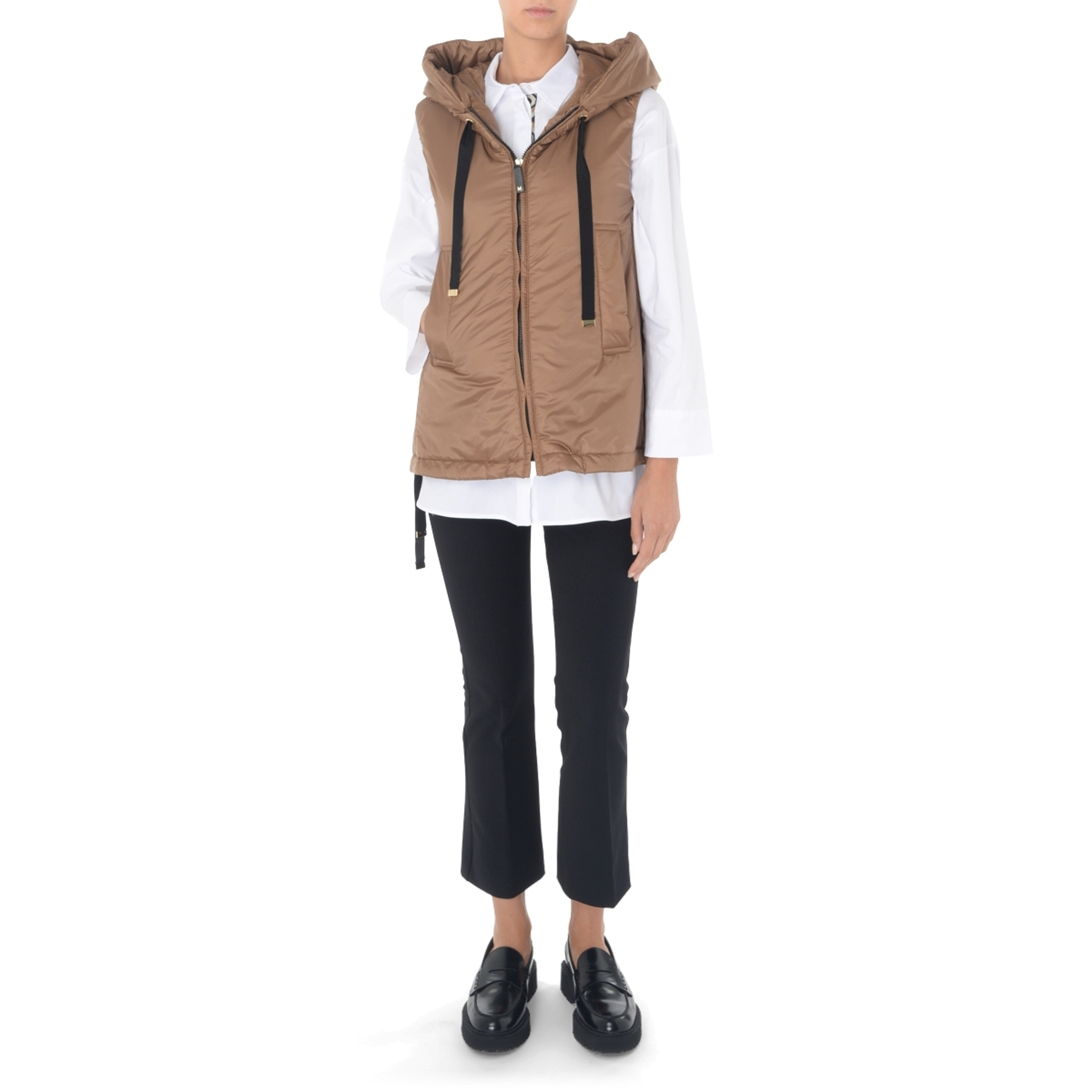 Padded vest Max Mara The Cube Greengo camel-colored | H-Brands