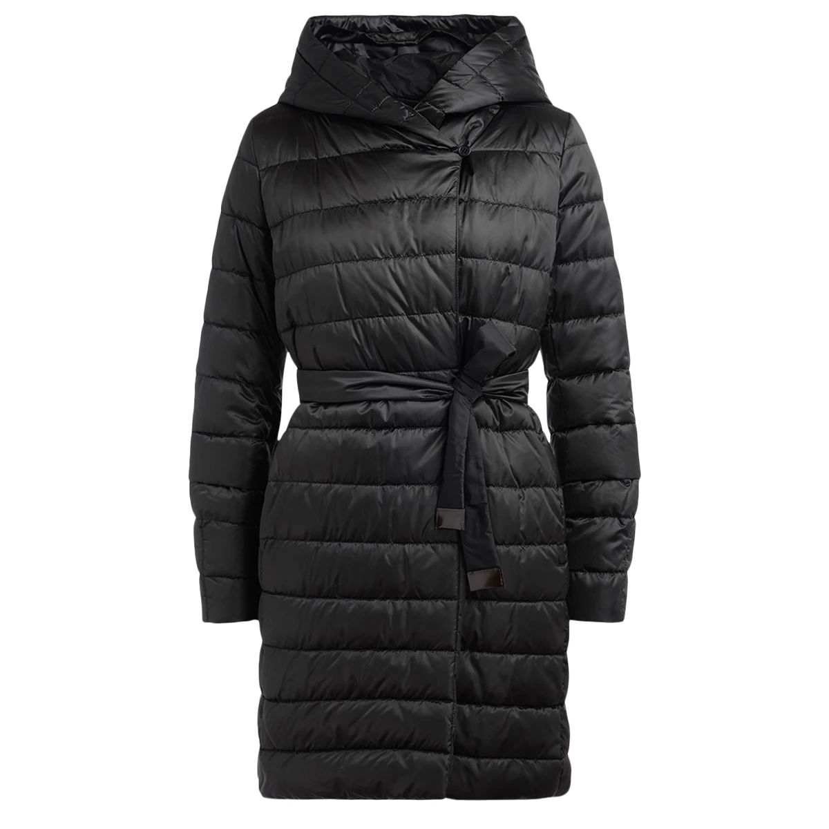 Max Mara Novef Down jacket in black water-repellent satin | H-Brands