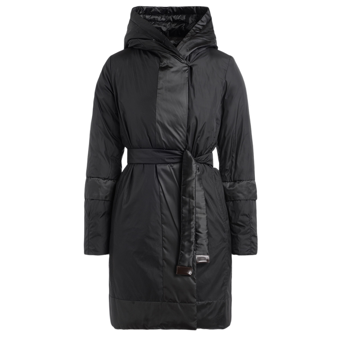 Max Mara Novef Down jacket in black water-repellent satin | H-Brands