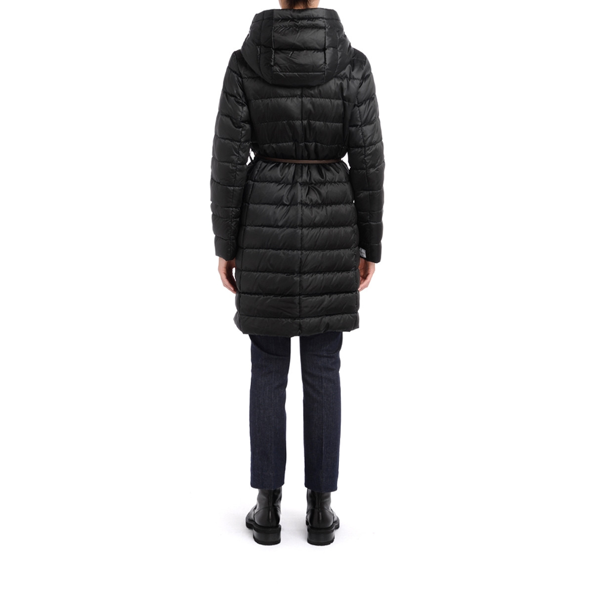 Max Mara Novef reversible Down jacket in black anti-drip satin H - Main Image