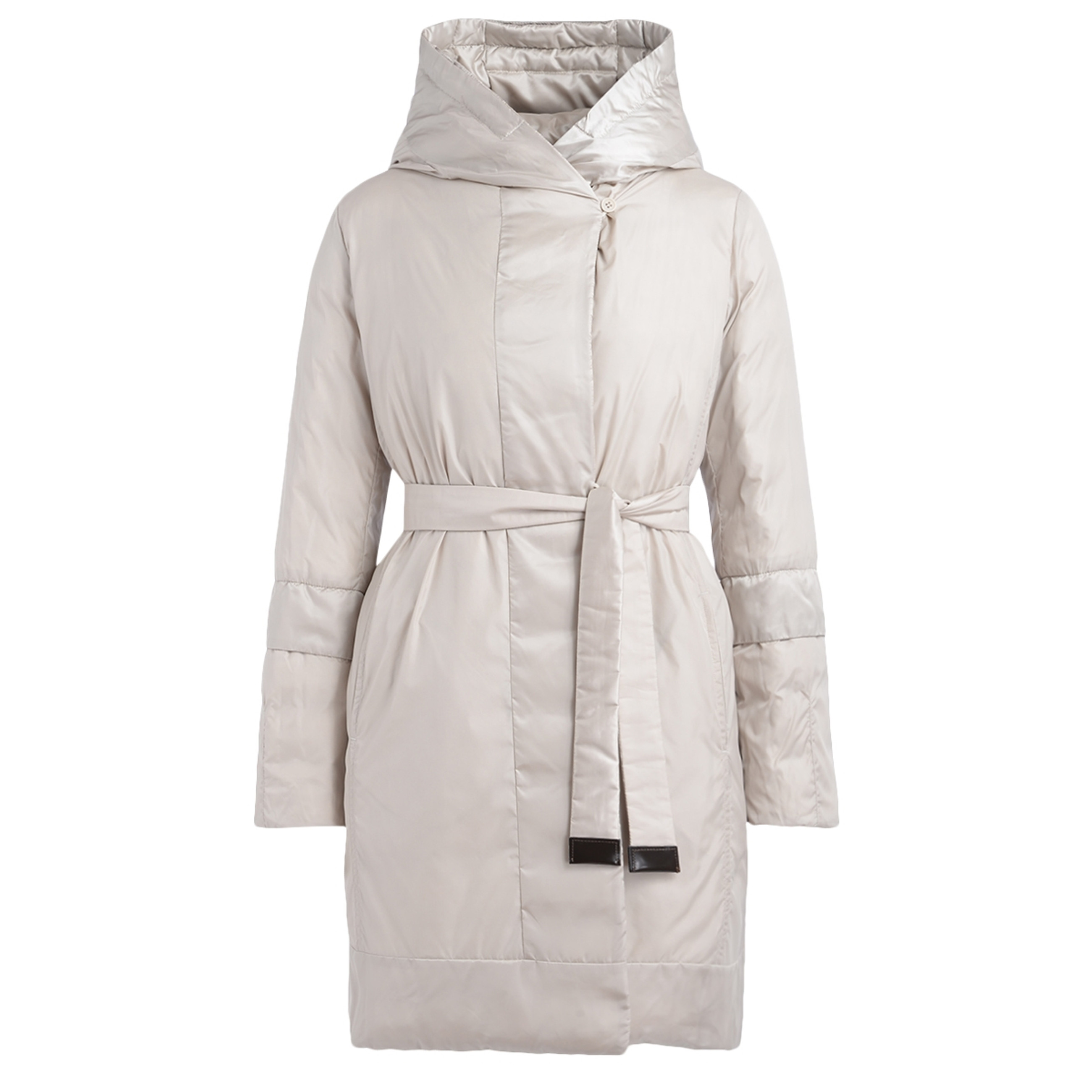 MAX MARA|DOWN JACKETS (NOVELO (29496015 009 / 294960156 Down jacket reversible Max Mara Novef satin anti-drip gray