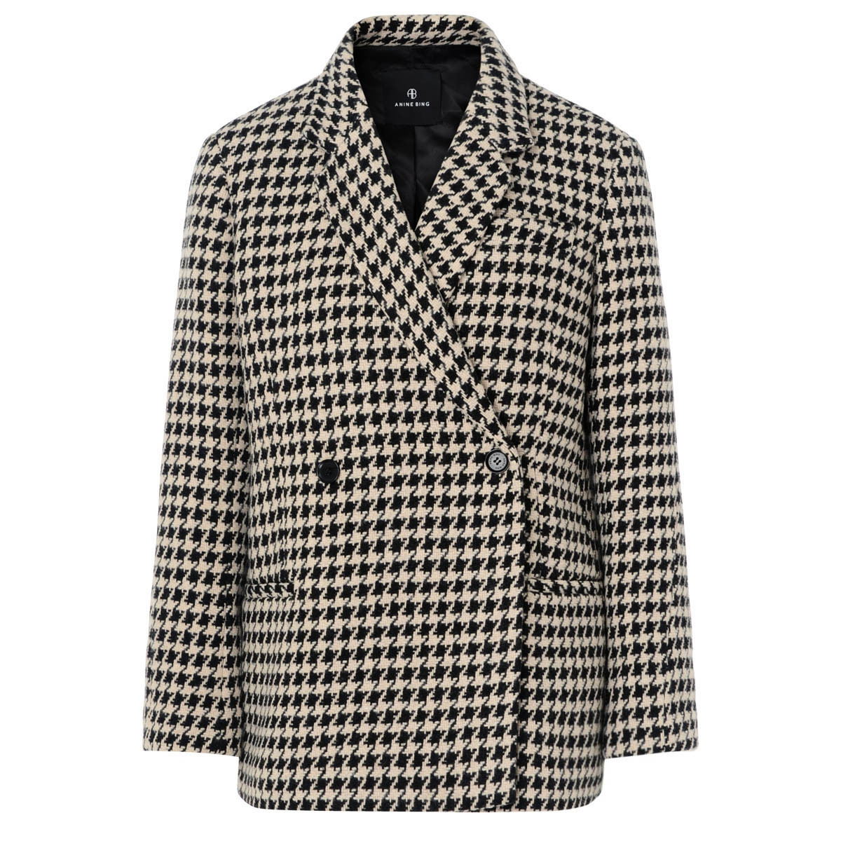 Anine Bing blazer in houndstooth wool