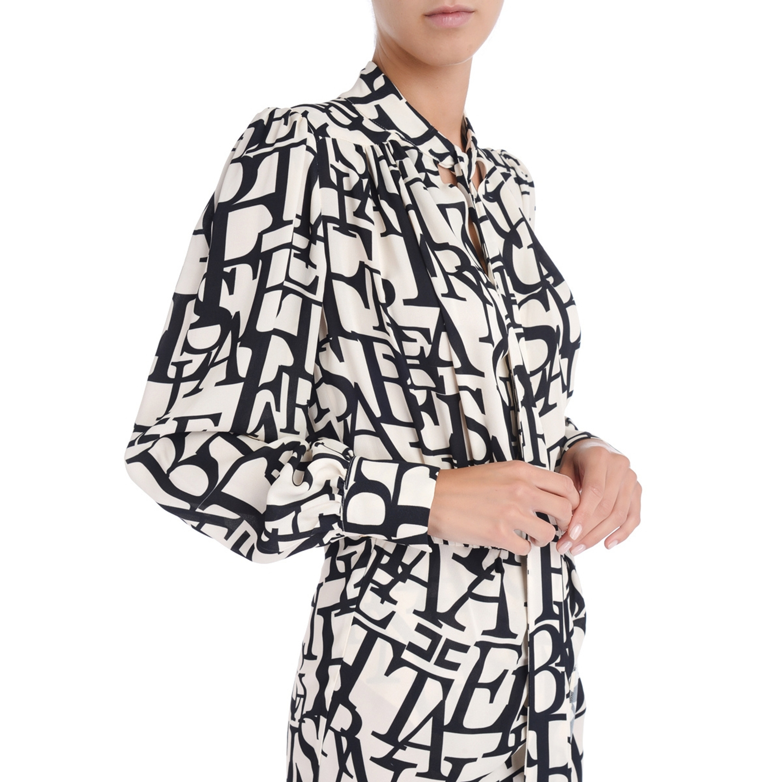 【Elisabetta Franchi】レタリングプリントのジャージーTシャツ Dress Elisabetta Franchi white with lettering print | H-Brands