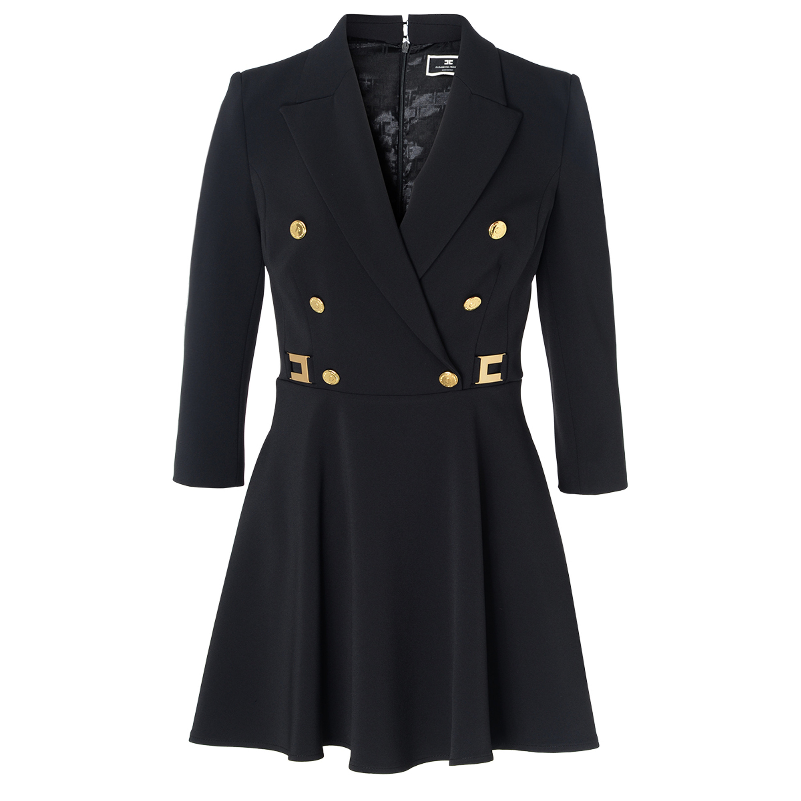 Dress robe-manteau Elisabetta Franchi in black stretch