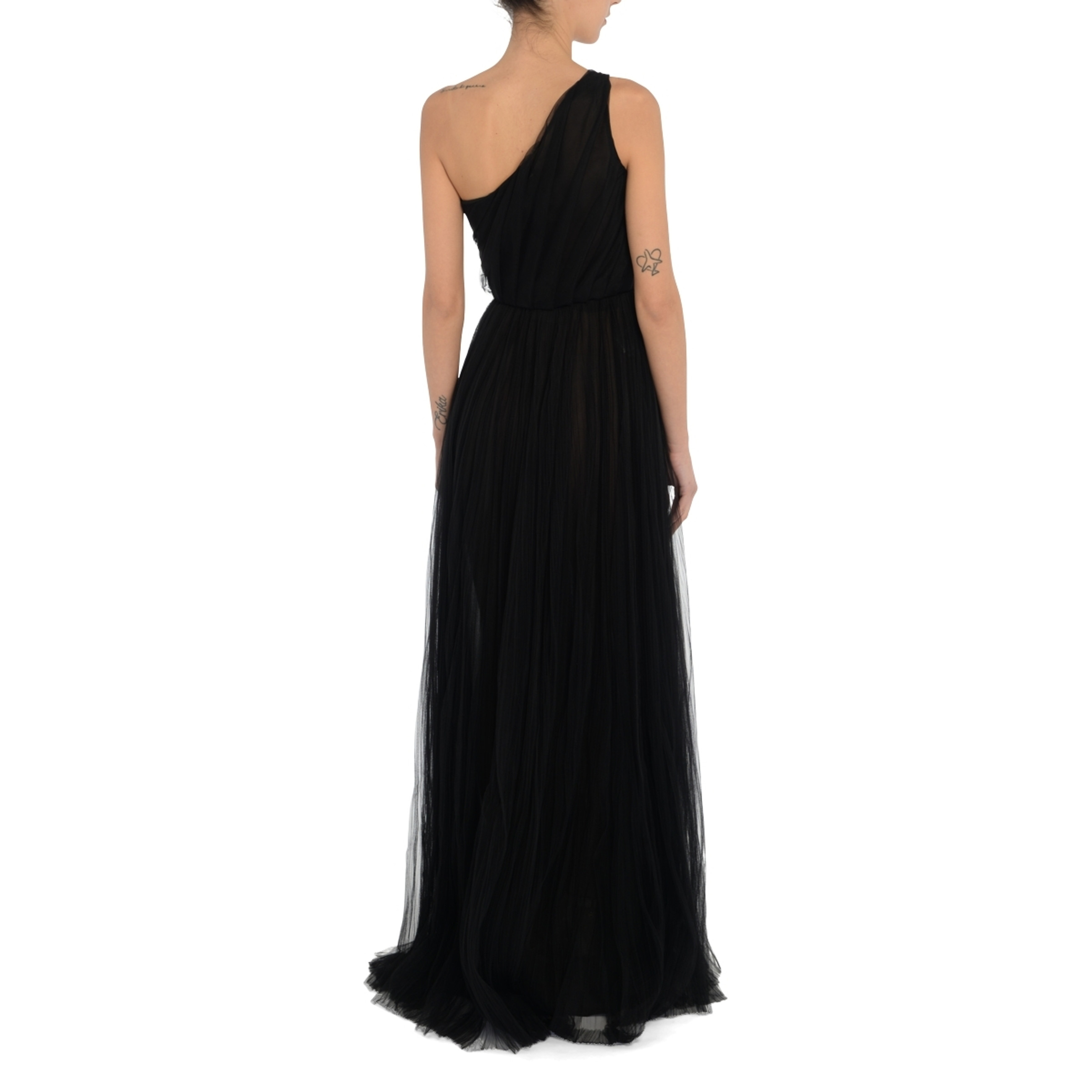 Red Carpet dress Elisabetta Franchi in black tulle with gold