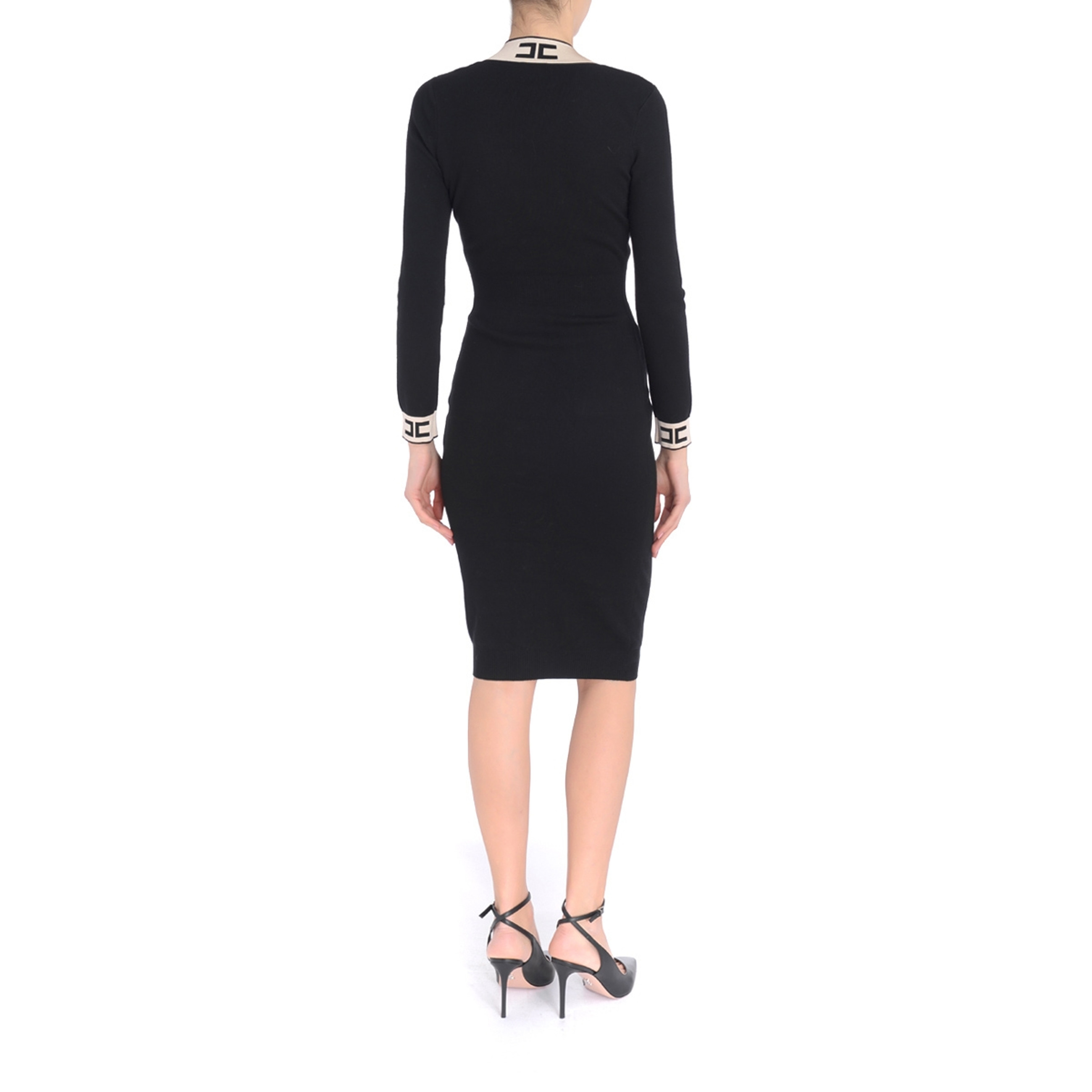 ELISABETTA FRANCHI ブラックロングコート Wool coat Elisabetta Franchi Black size 40 IT in Wool - 47771226