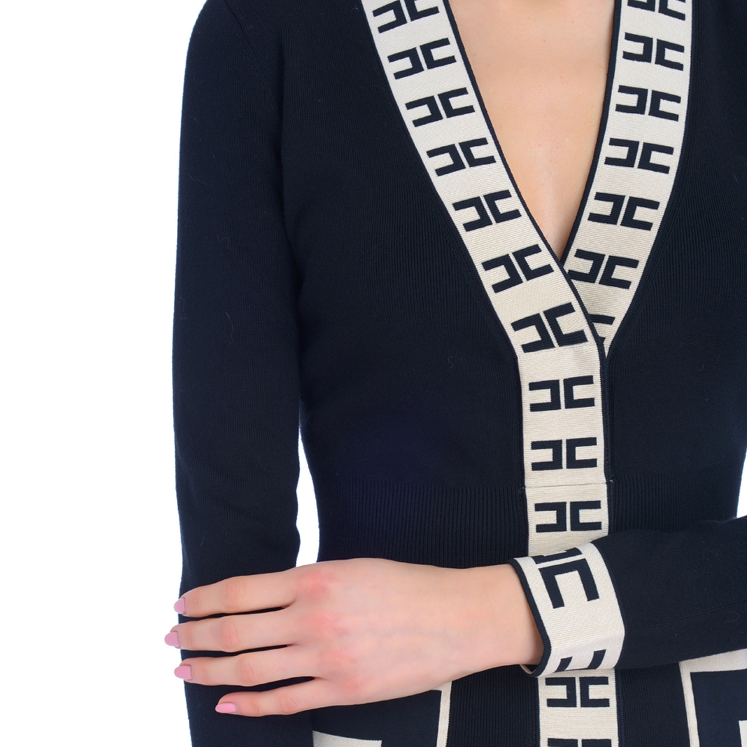 ELISABETTA FRANCHI ブラックロングコート Wool coat Elisabetta Franchi Black size 40 IT in Wool - 47771226
