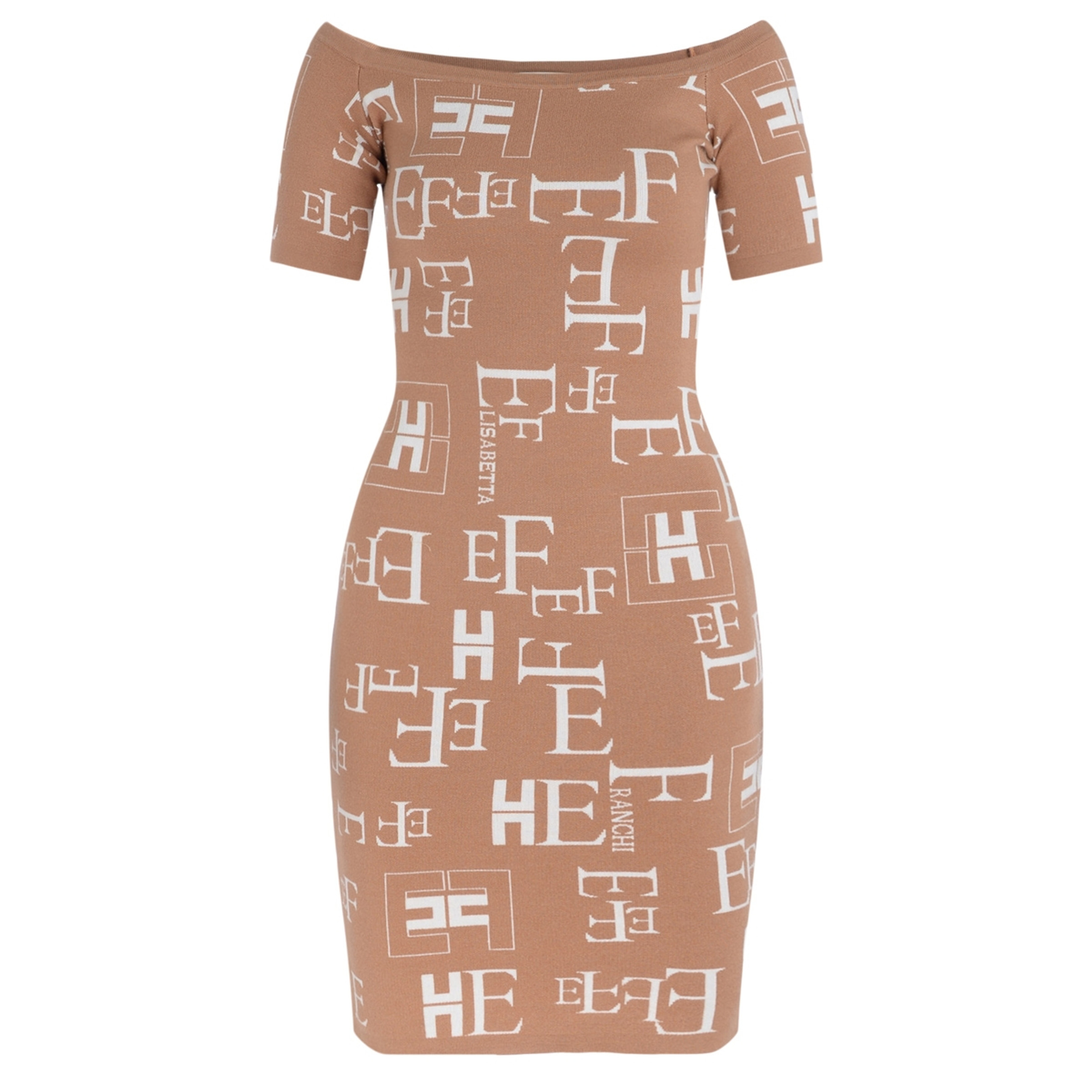 ワンピース ELISABETTA FRANCHI Woman Dress Camel AM04B 032 Sheath dress Elisabetta Franchi camel lettering | H-Brands