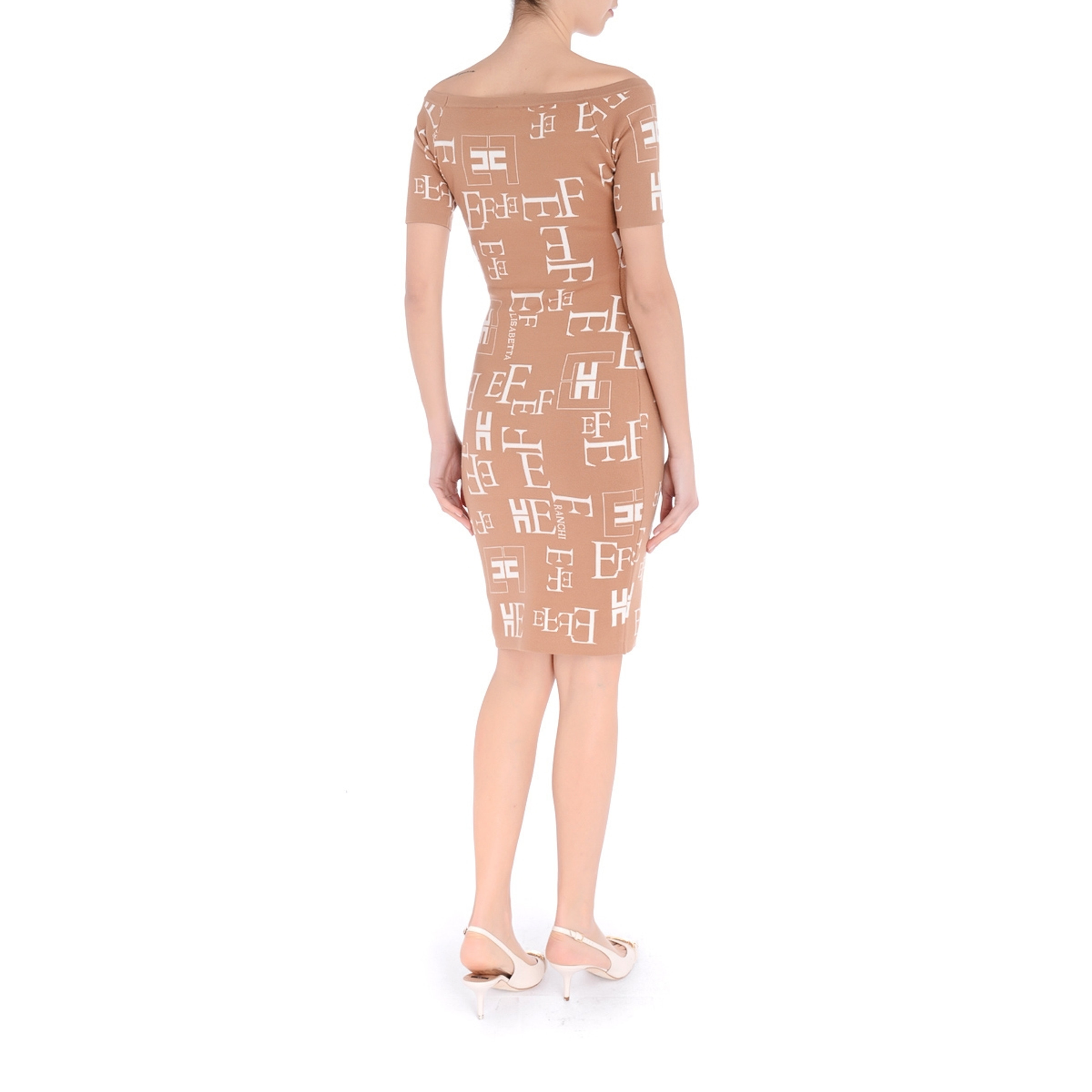 ワンピース ELISABETTA FRANCHI Woman Dress Camel AM04B 032 Sheath dress Elisabetta Franchi camel lettering | H-Brands