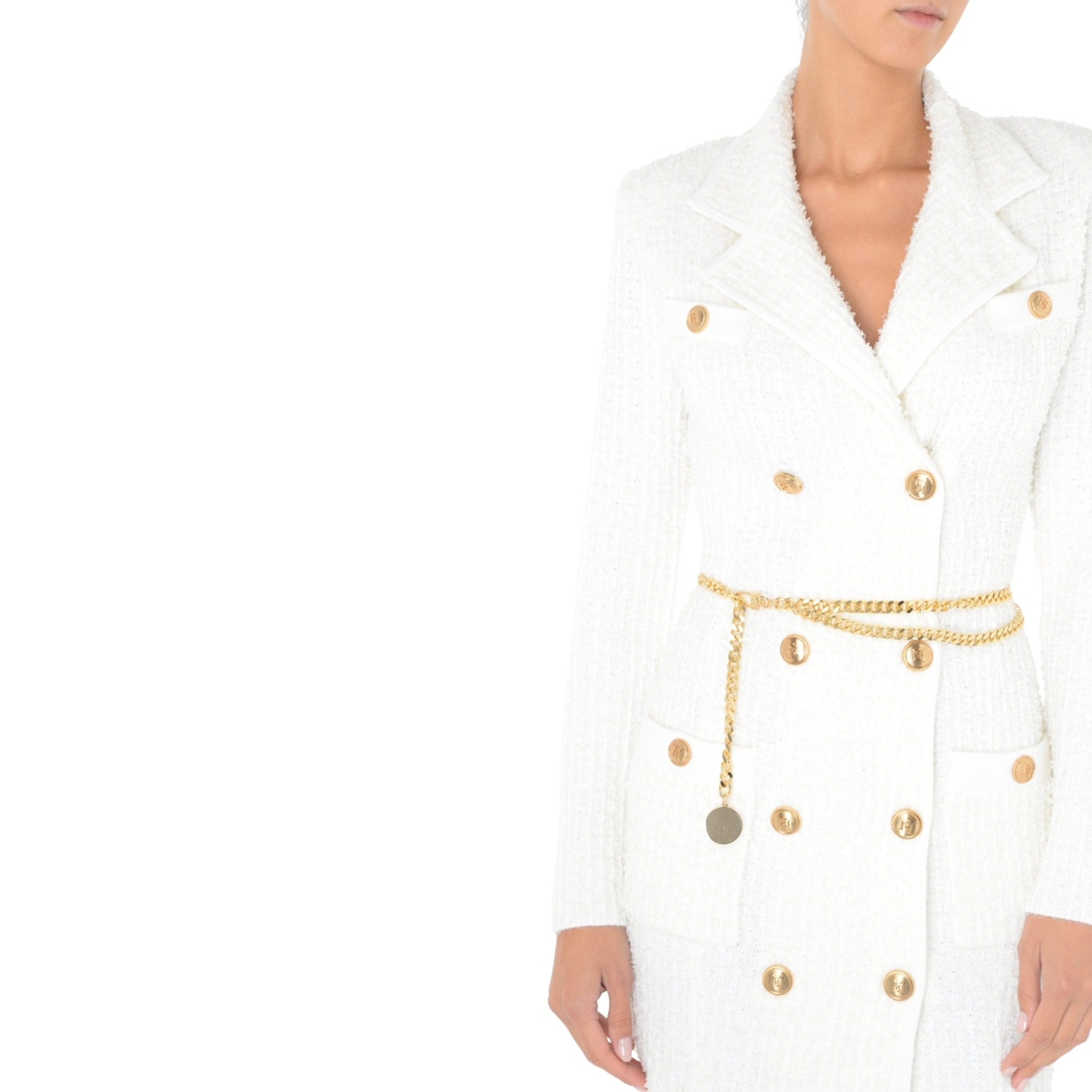 ワンピース ELISABETTA FRANCHI Woman Dress White ABT52 100 Dress Elisabetta Franchi white jacquard | H-Brands
