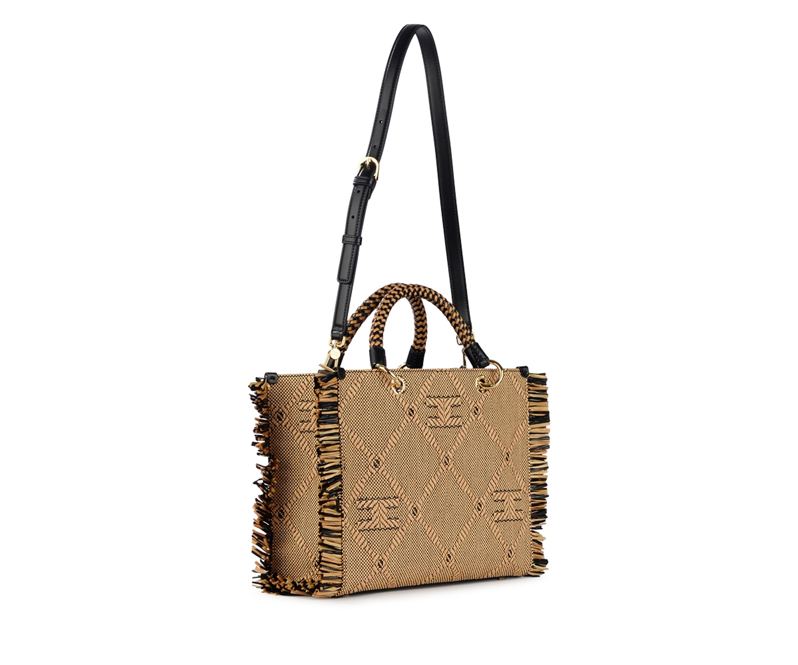 Tote bag Elisabetta Franchi Medium beige and black | H-Brands