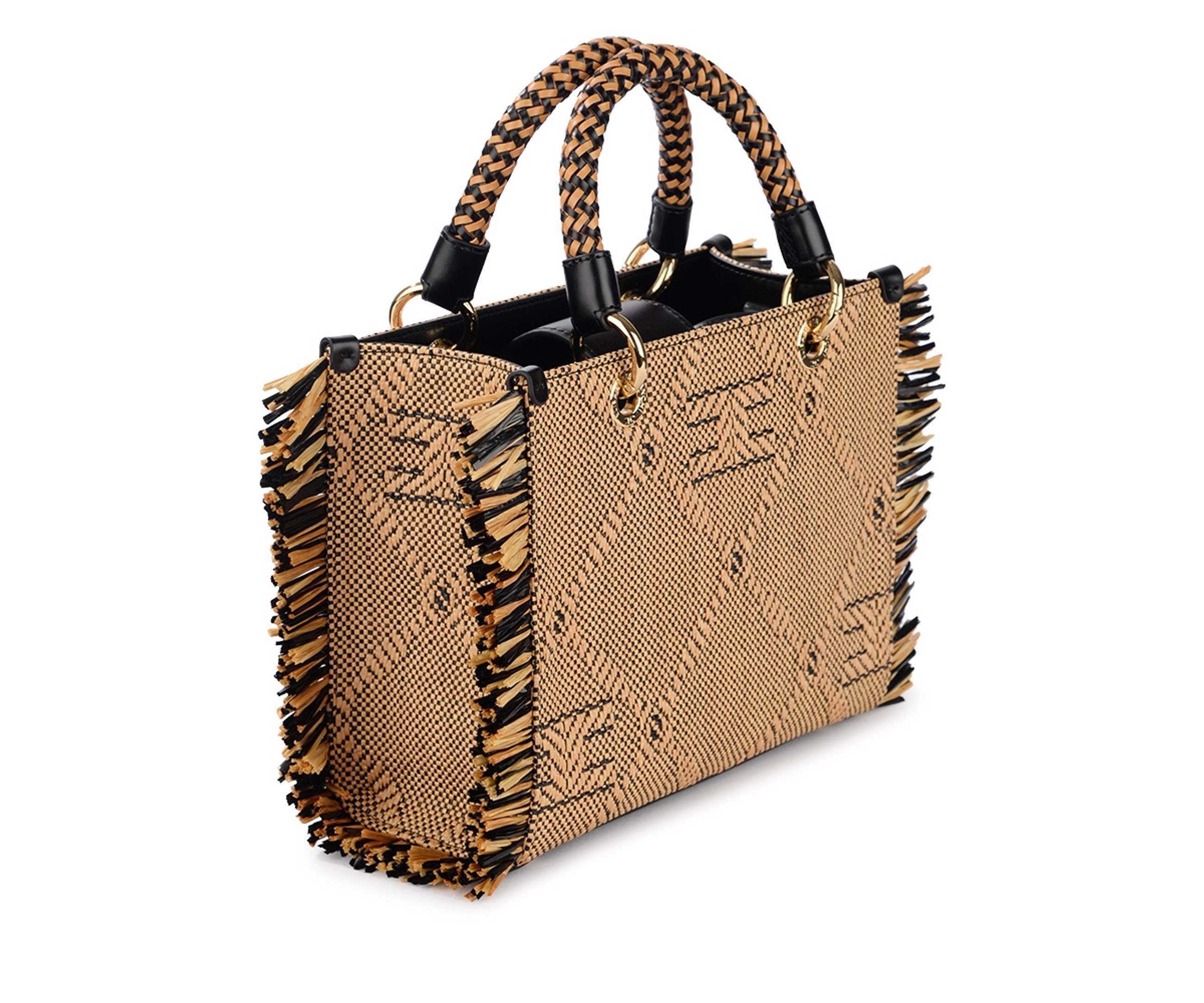 Tote bag Elisabetta Franchi small beige and black | H-Brands Tote bag Elisabetta Franchi small beige and black | H-Brands