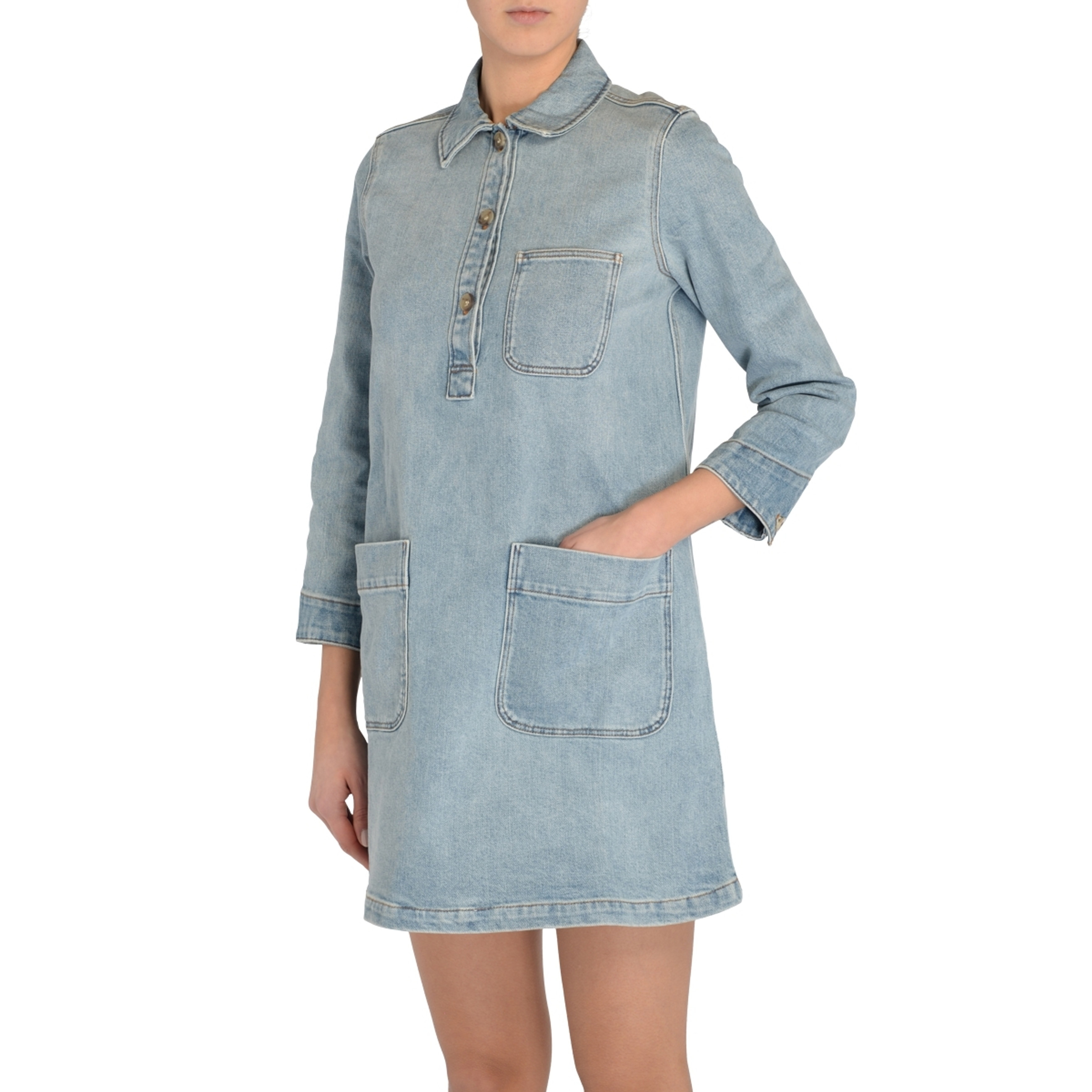 A.P.C｜DRESSES (Aurelia dress (COFDI F05822 IAL)) Aurelia dress | Denim flared dress. | A.P.C. Ready-to-Wear