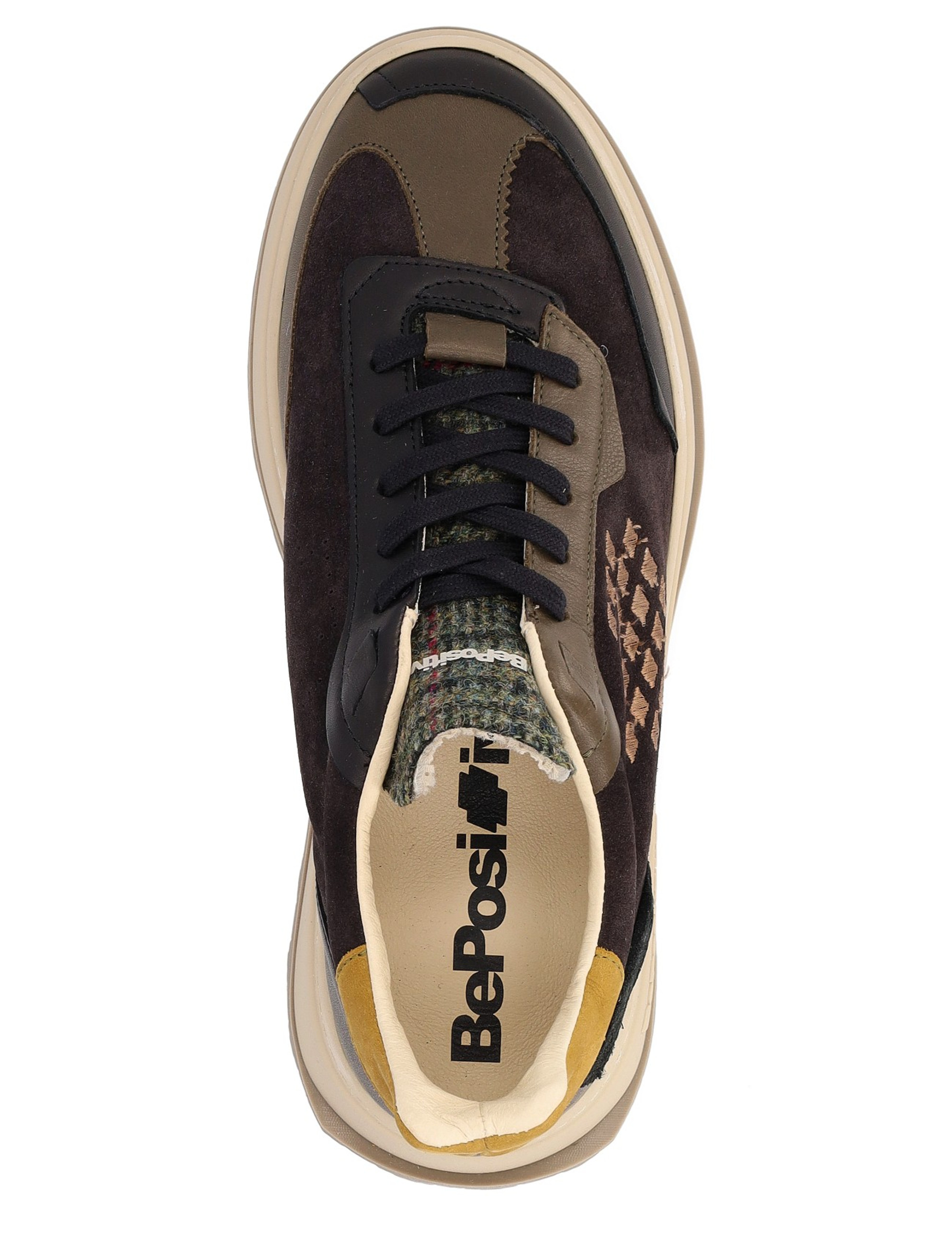 BePositive Cuprace Basket black and brown sneaker | H-Brands
