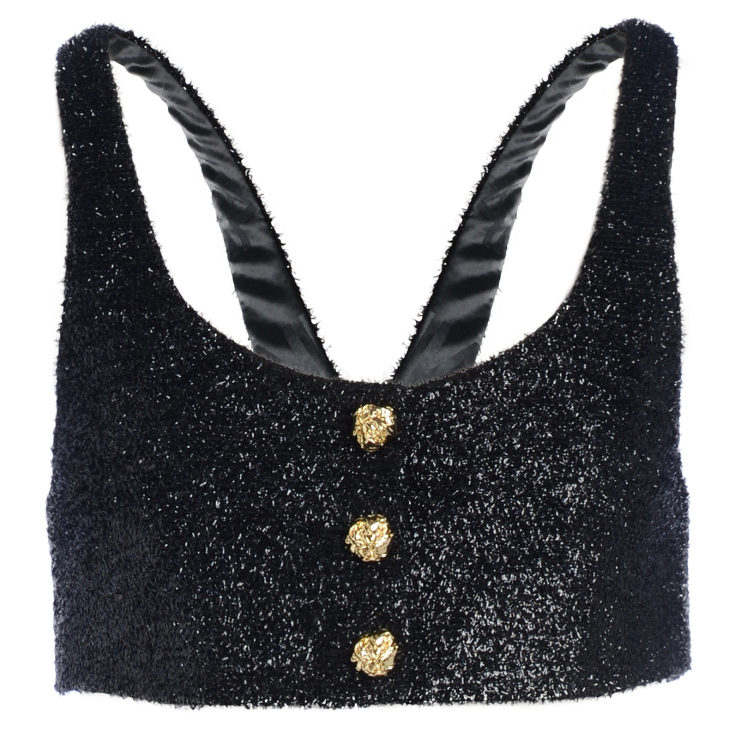 Crop Top Ganni black metallic | H-Brands