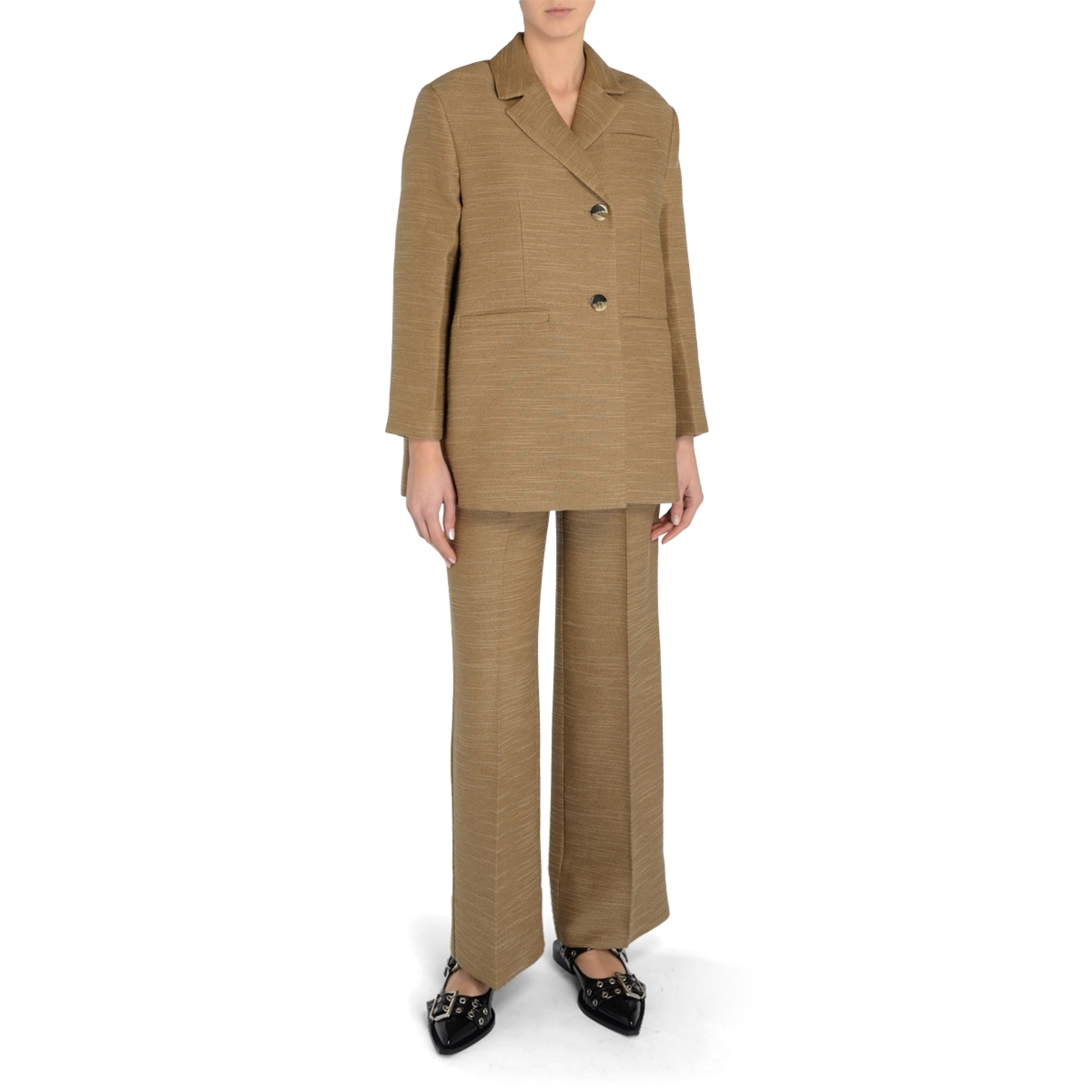 パンツ Ganni Loose fit software isoli pants egret T3171135 T3171135 Ganni Software Isoli Loose Fit Pants Azure Blue Size M