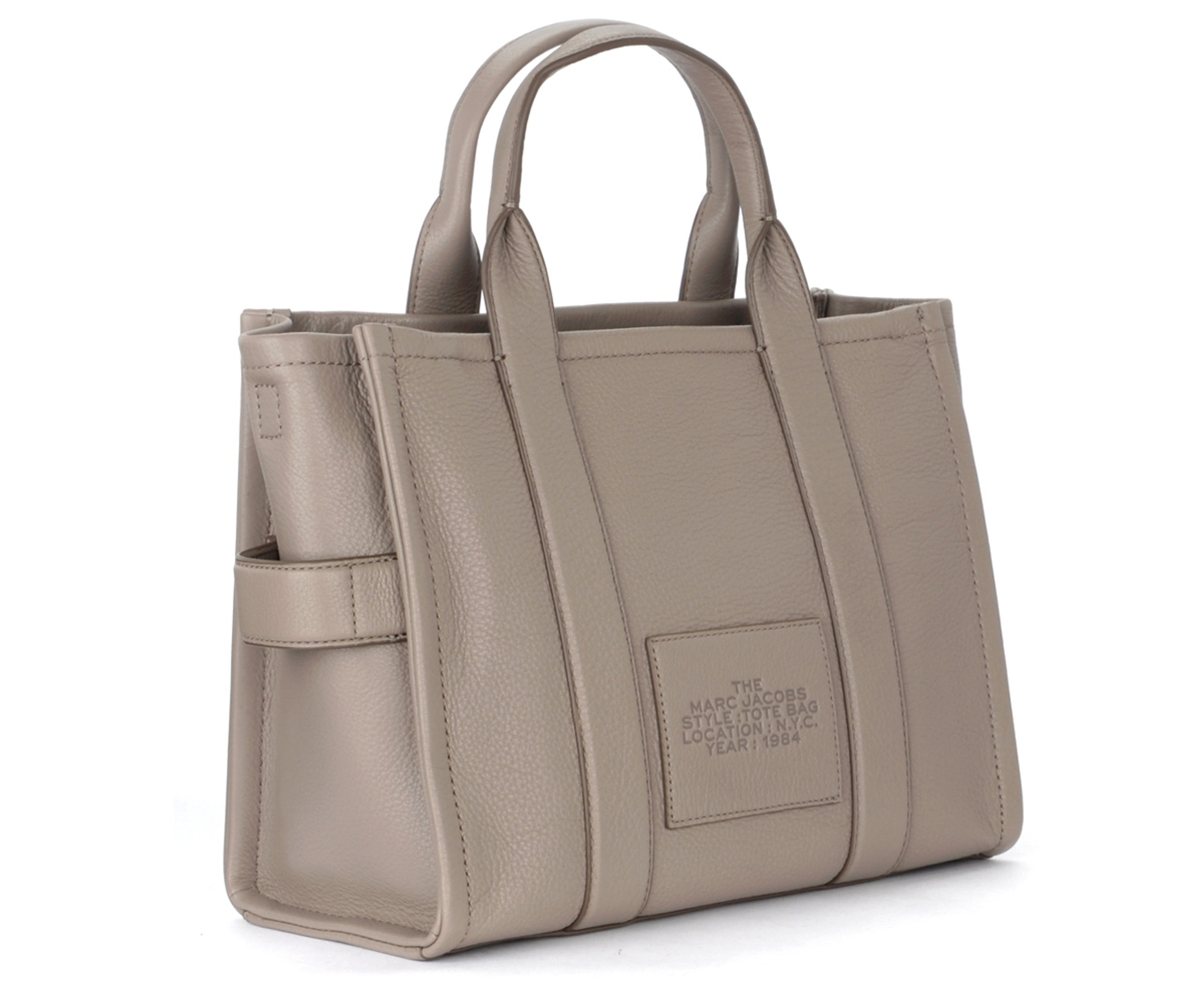 ハンドバッグ MARC JACOBS Woman Handbag Grey H004L01PF21 055 The Marc Jacobs The Leather Medium Traveler Tote Bag in gray