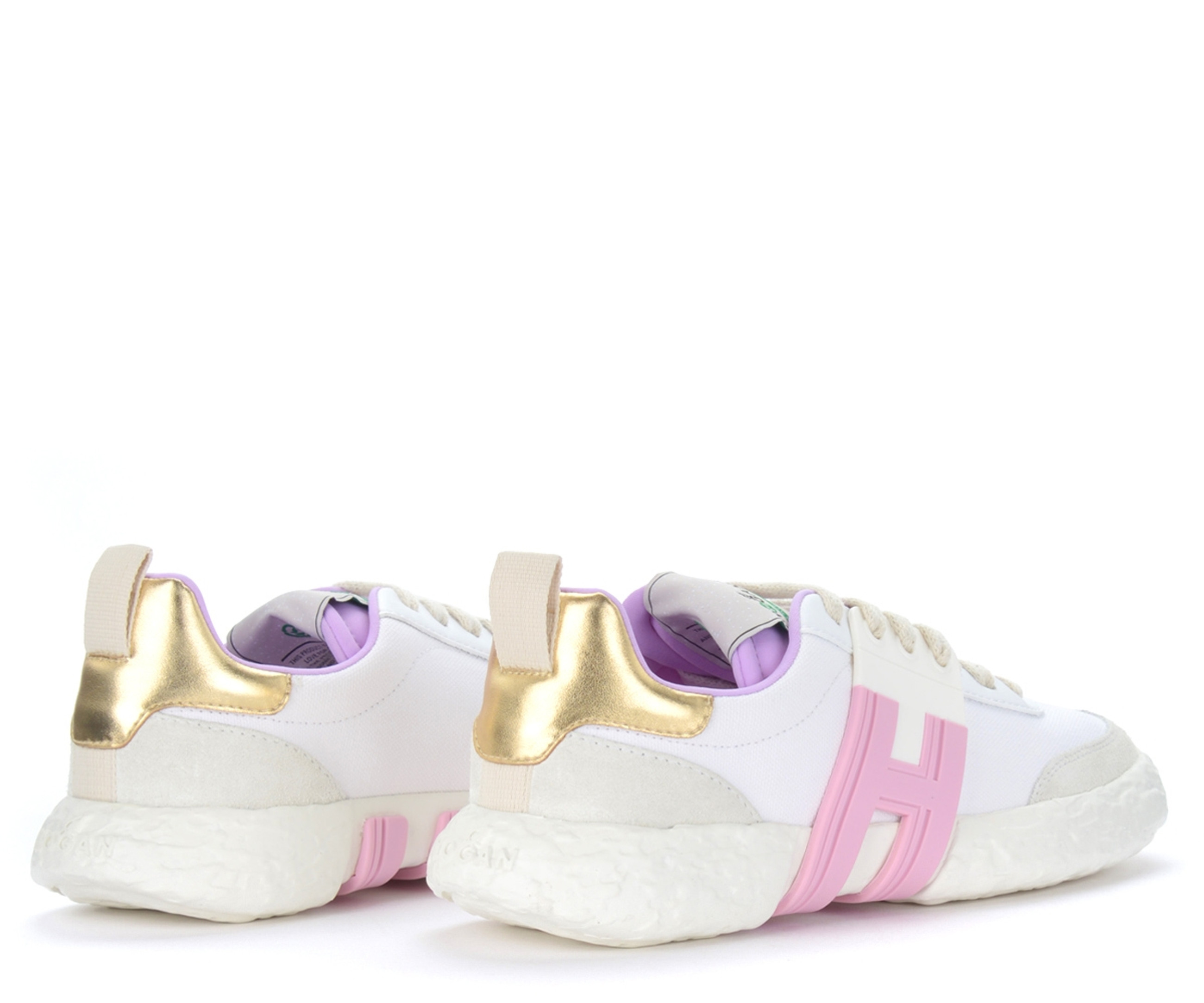 【送料&関税込】Hogan White And Pink Sneakers Sneakers Hogan H641 WHITE, BROWN for Woman