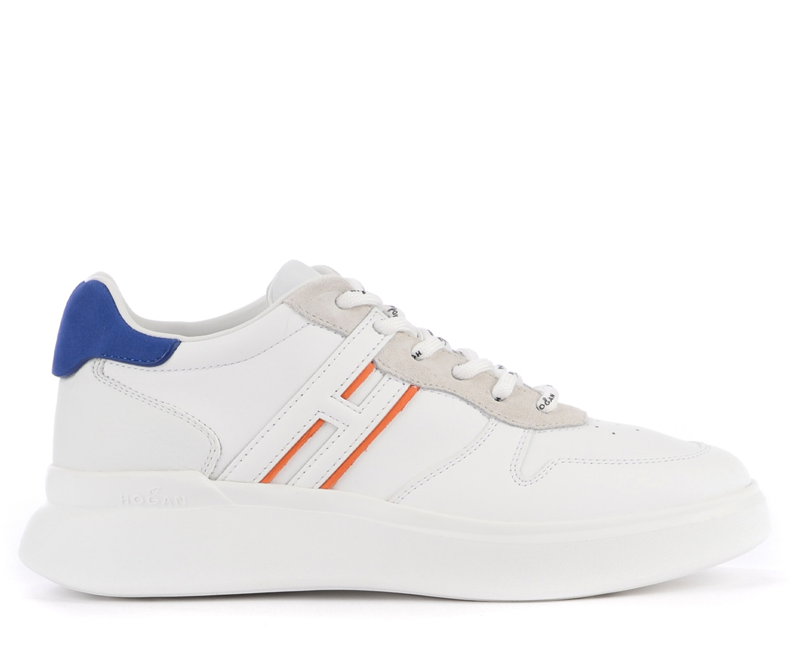 Sneaker Hogan H580 blue and brick white leather | H-Brands
