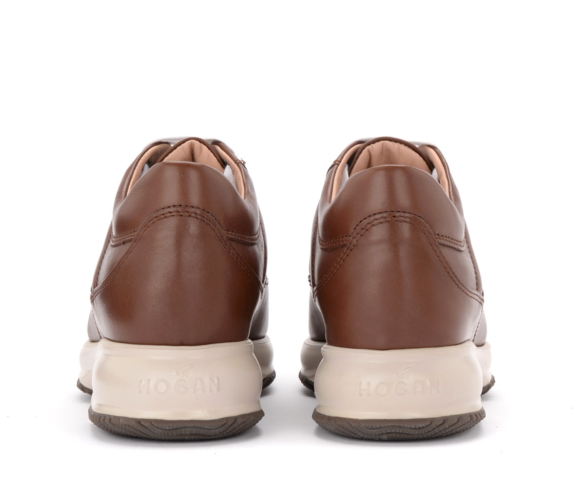 Sneaker Hogan Interactive in pelle marrone H-Brands