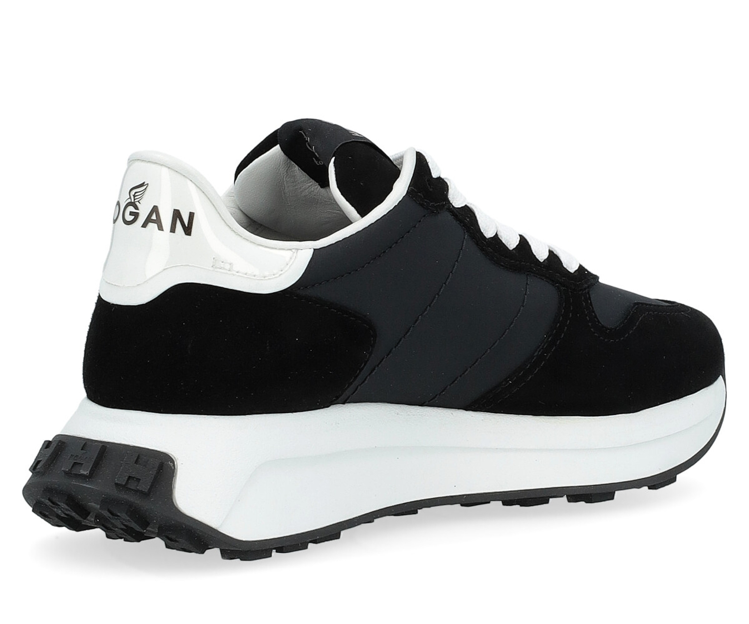 スニーカー HOGAN Hogan H641 sneakers Sneakers Hogan H641 in black and silver suede and fabric | H