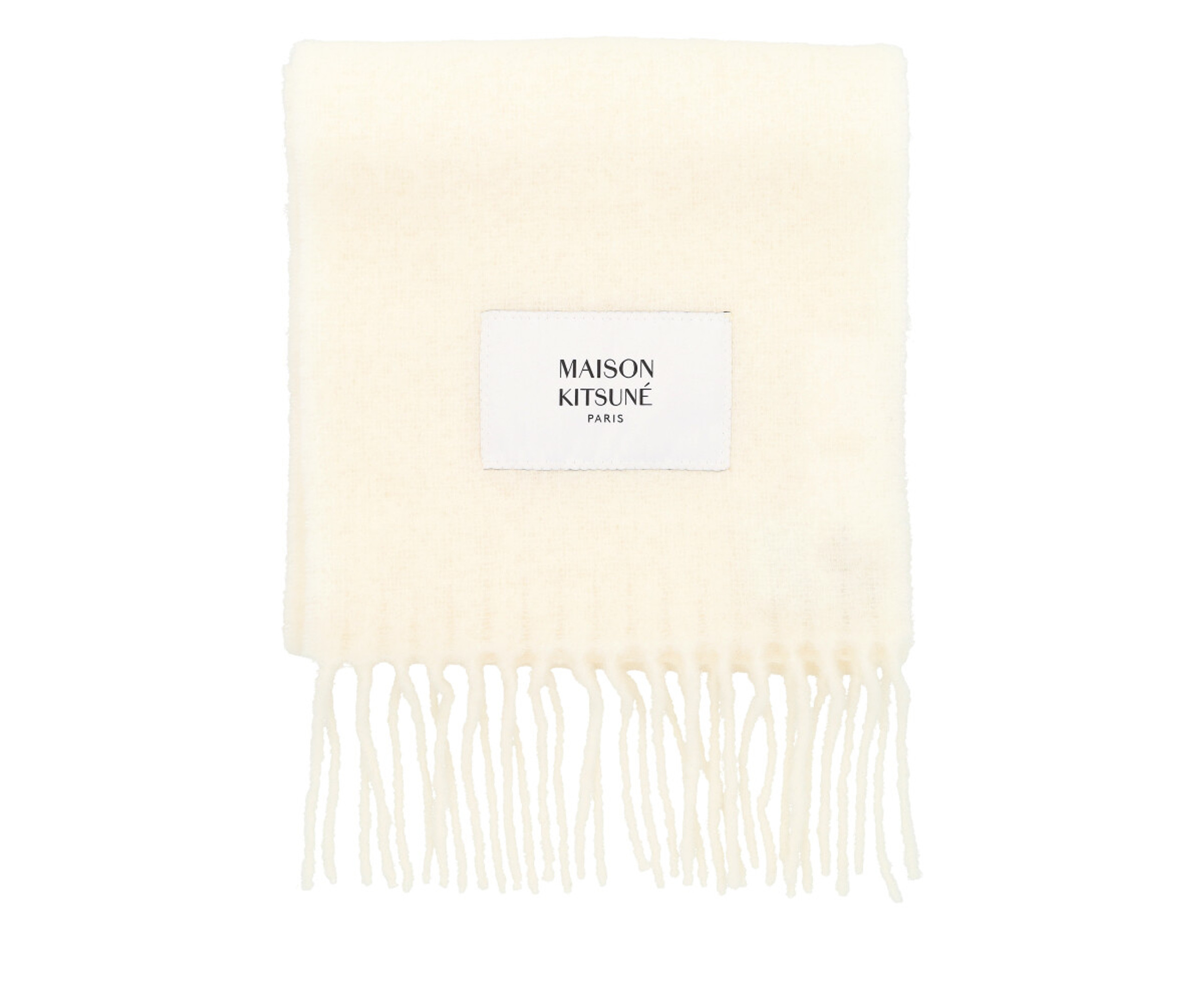 Milk-white alpaca scarf Maison Kitsuné