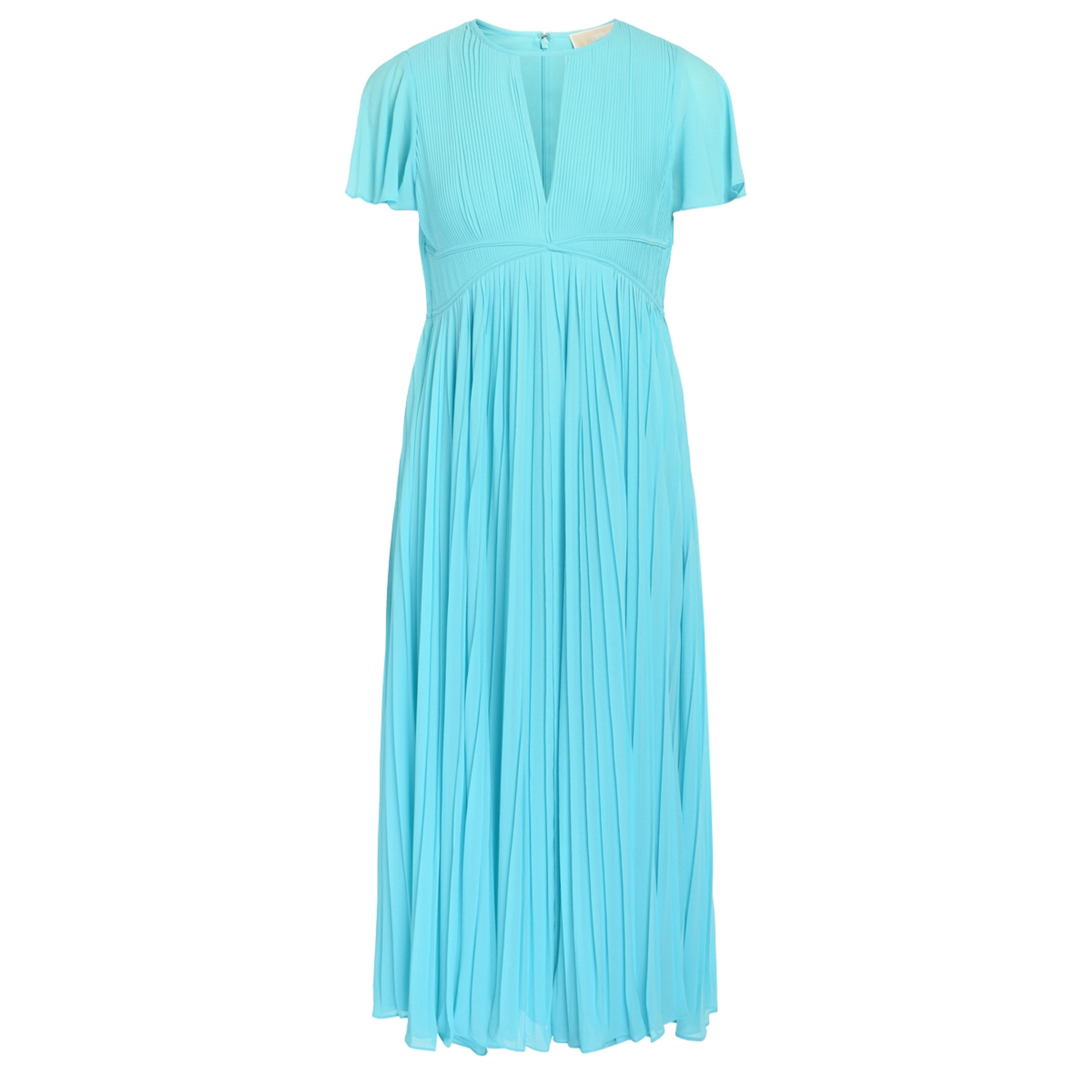 midi dress pleated turquoise 1