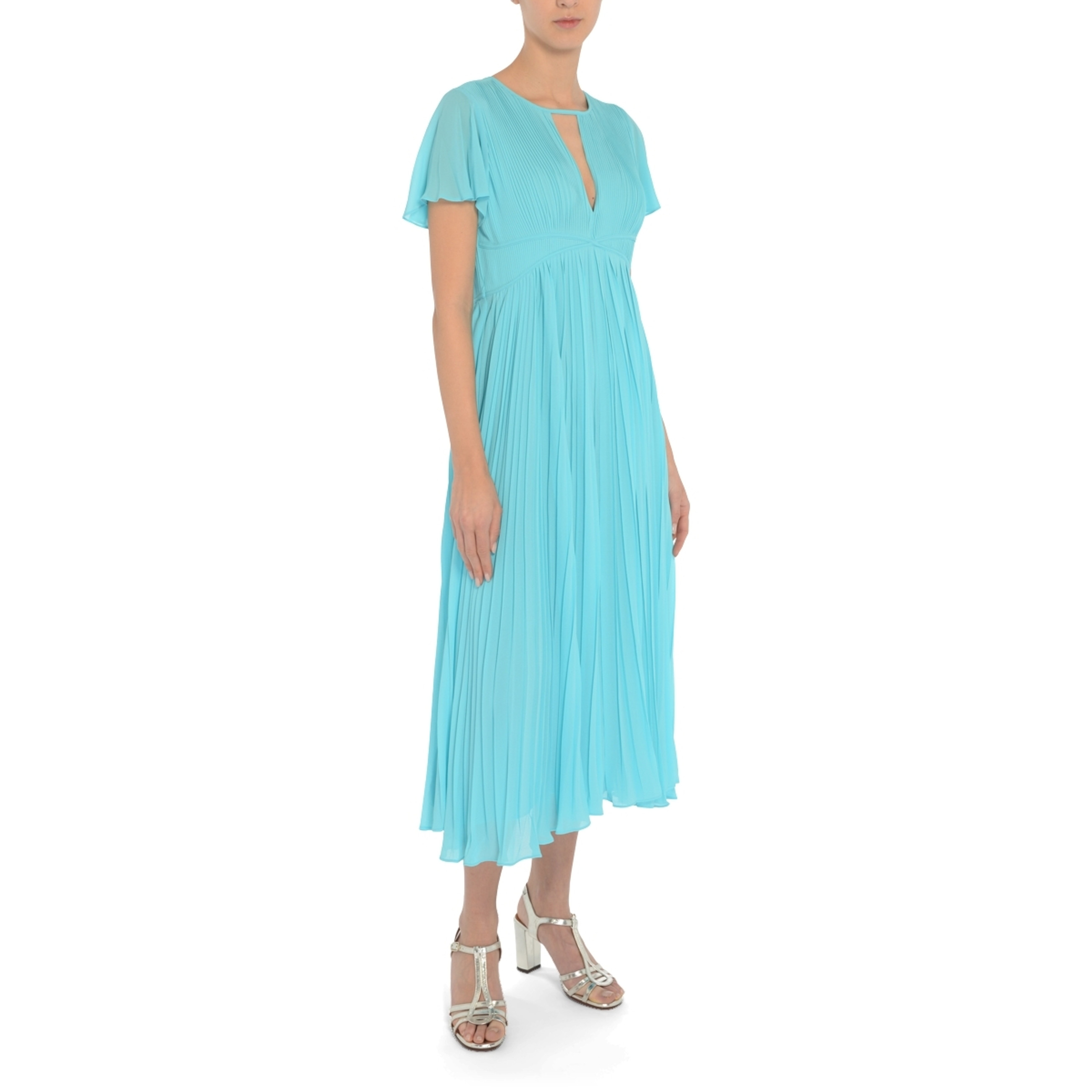 Longuette dress Michael Kors in turquoise georgette | H-Brands Longuette dress Michael Kors in turquoise georgette | H-Brands