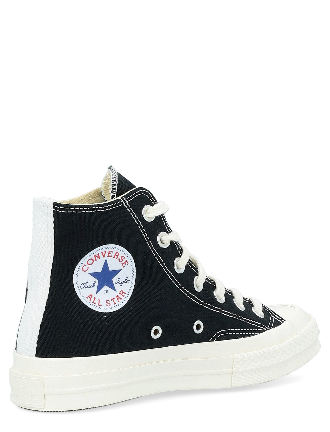 Sneaker Comme des Garçons Play x Converse alte in canvas nero H